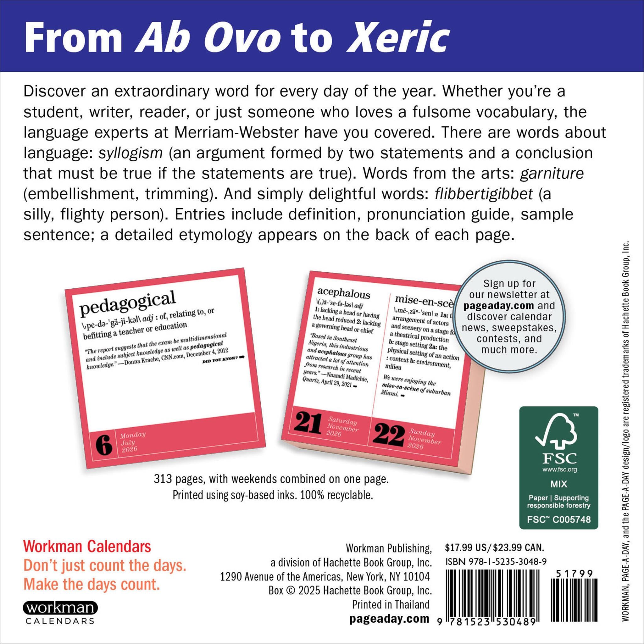 New Words 365 2026 Box Calendar