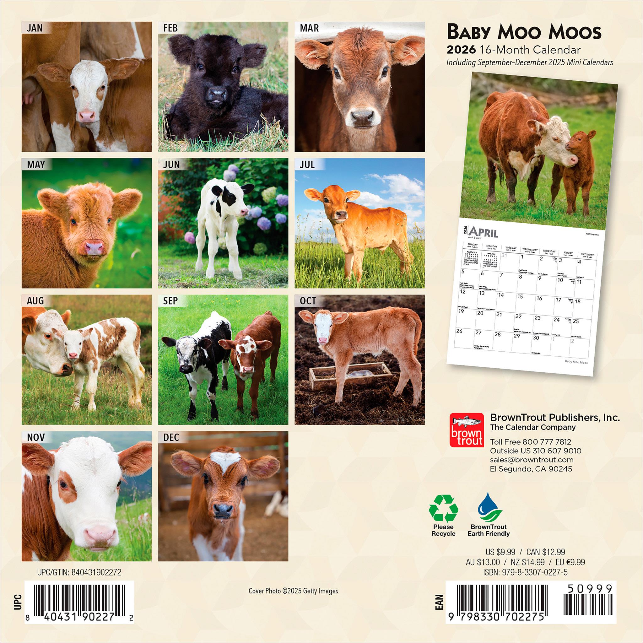 Baby Moo Moos 2026 Mini Calendar - Online Only