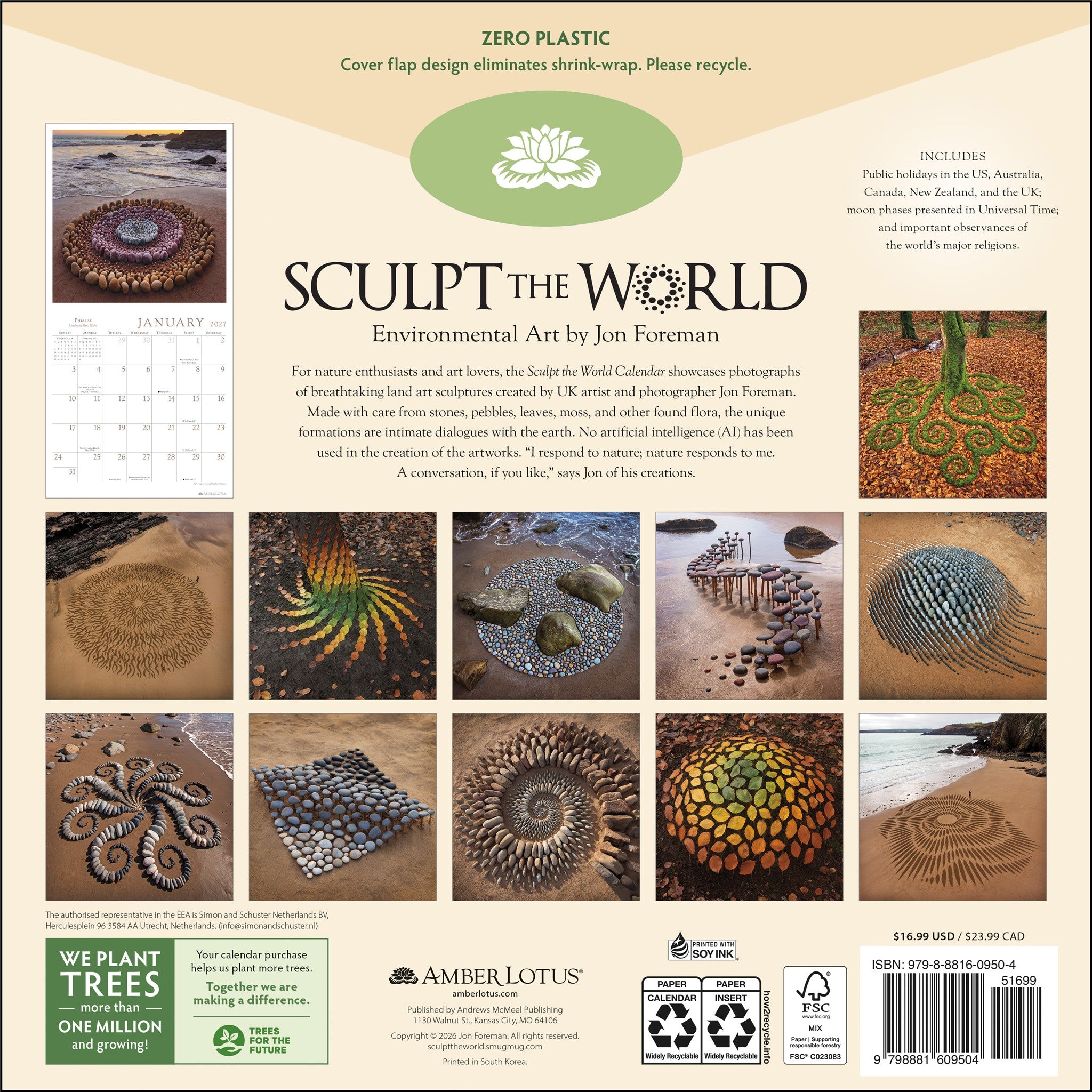 Sculpt the World 2027 Wall Calendar