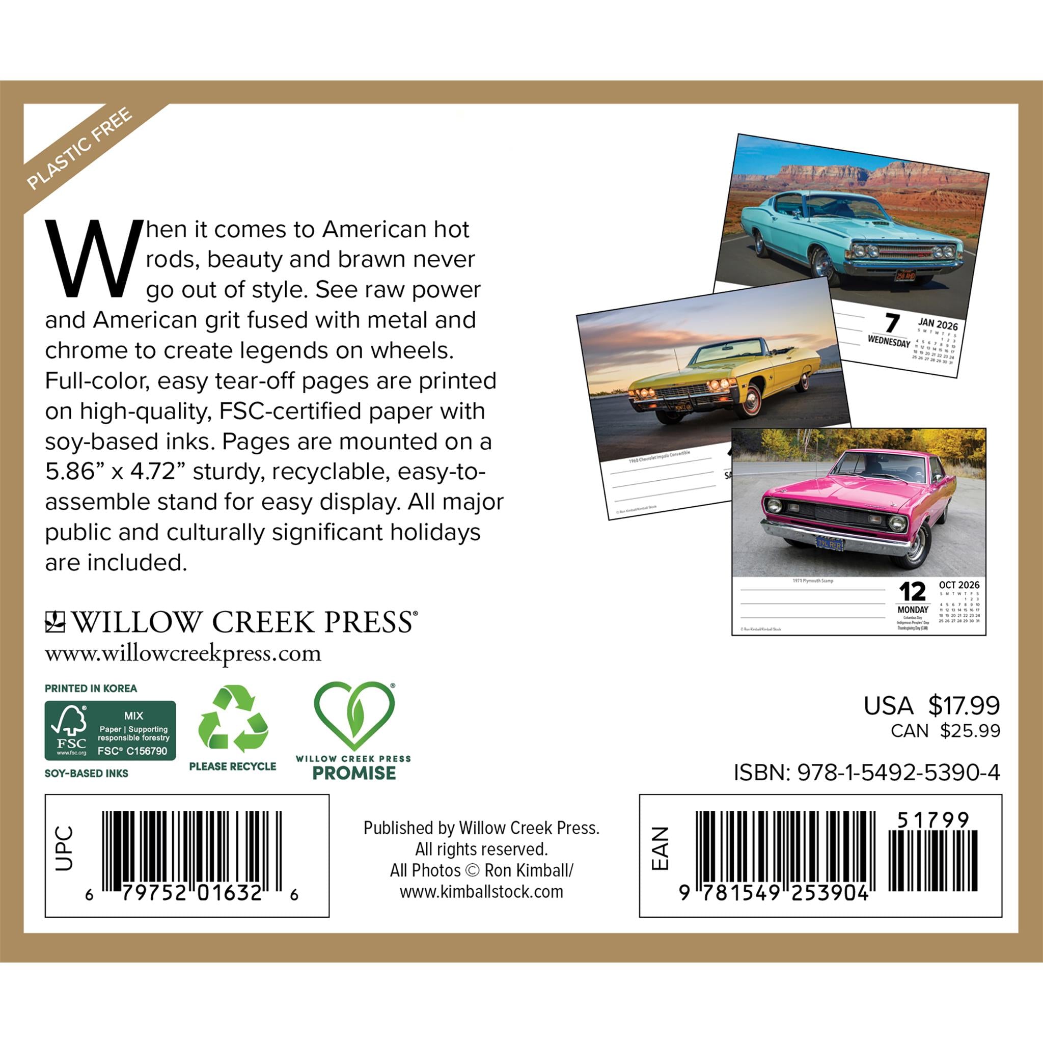 American Muscle Cars 2026 Box Calendar