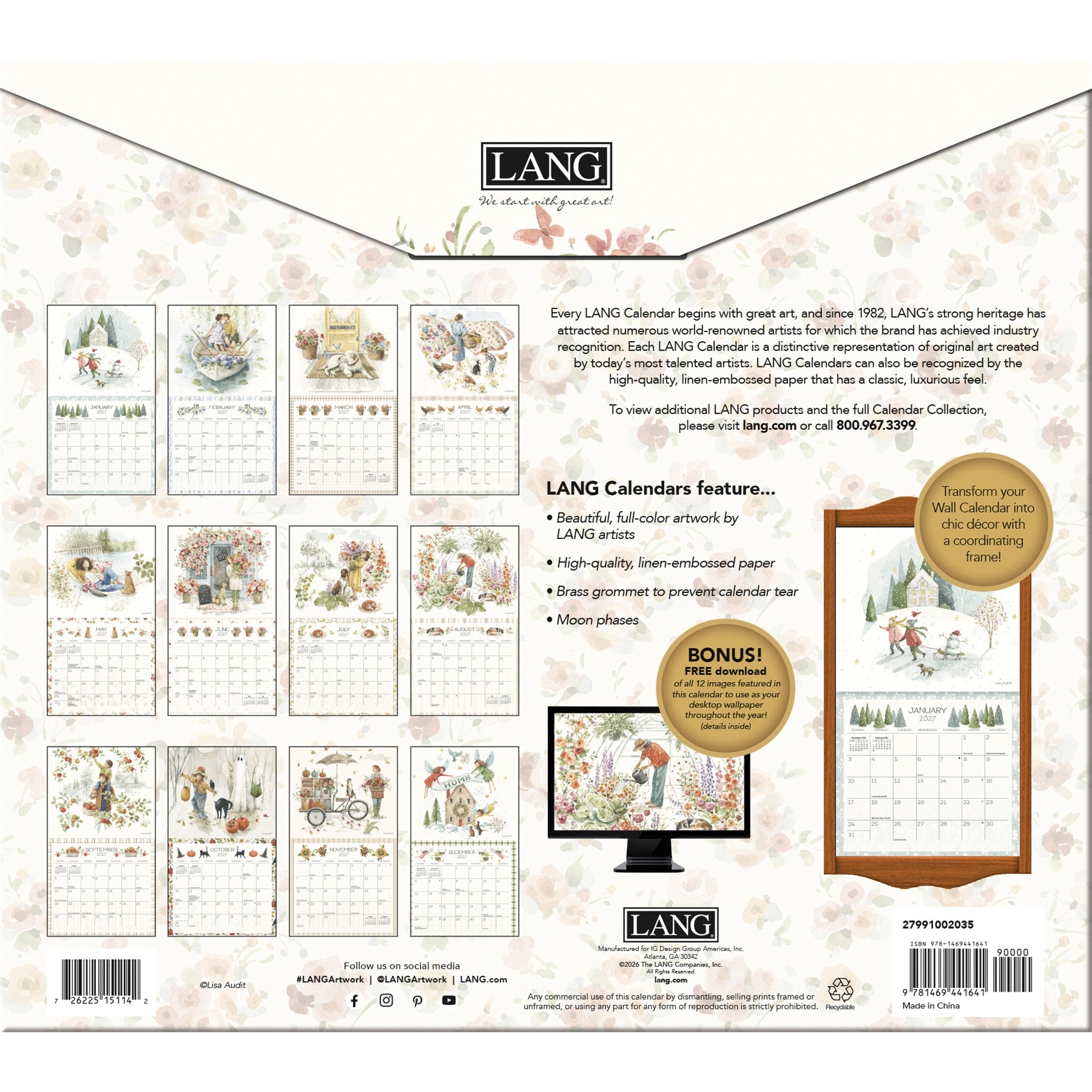 Blissful Moments 2027 Wall Calendar