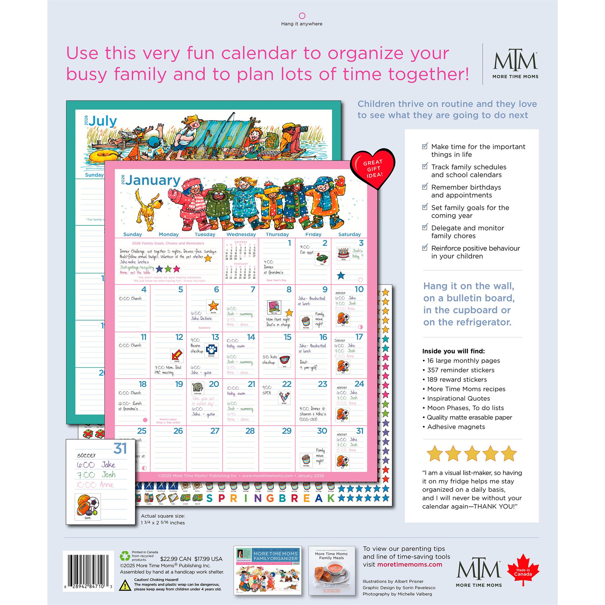 Fridge Calendar 2025-2026 Wall Calendar