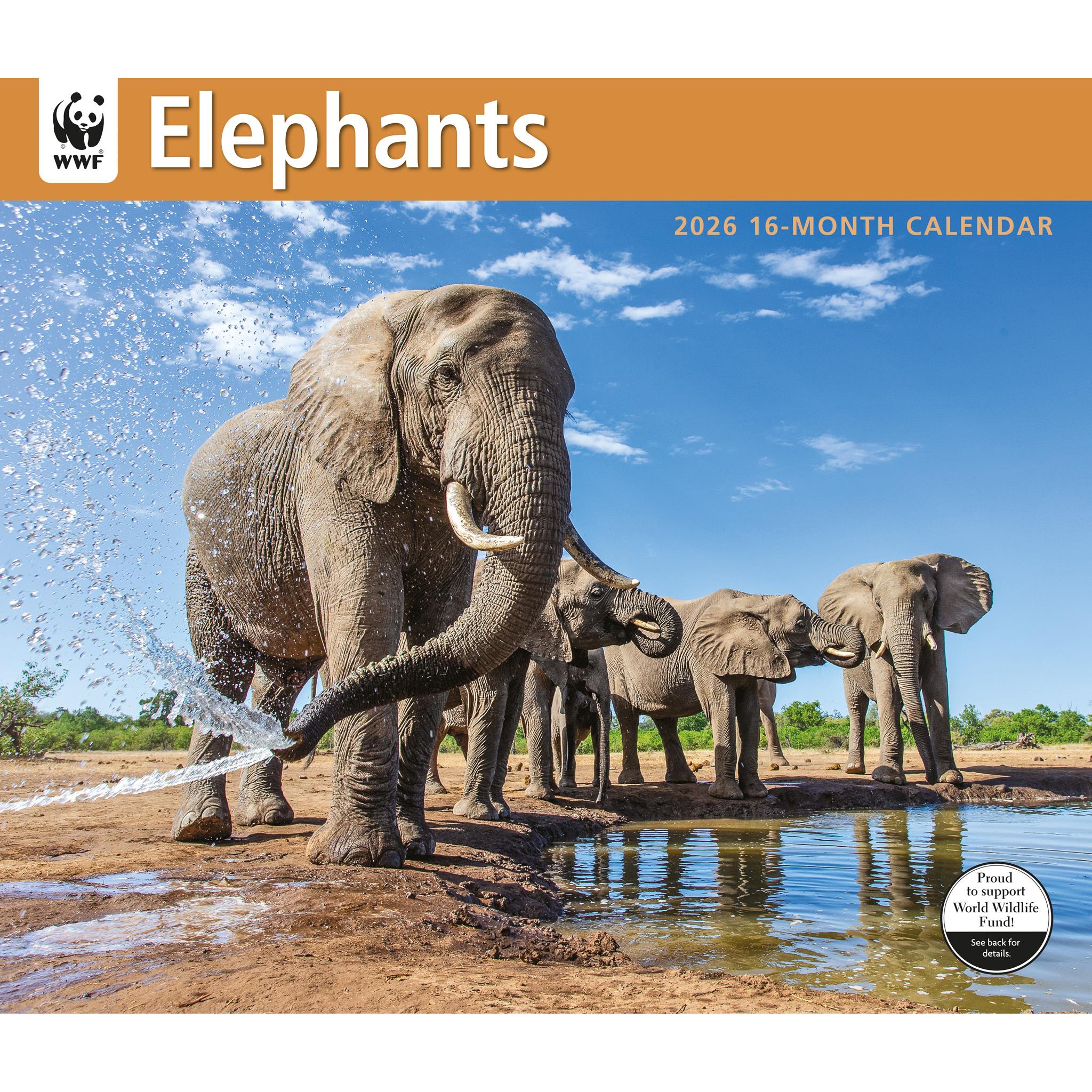 World Wildlife Fund Elephants 2026 Wall Calendar - Calendar Club Canada