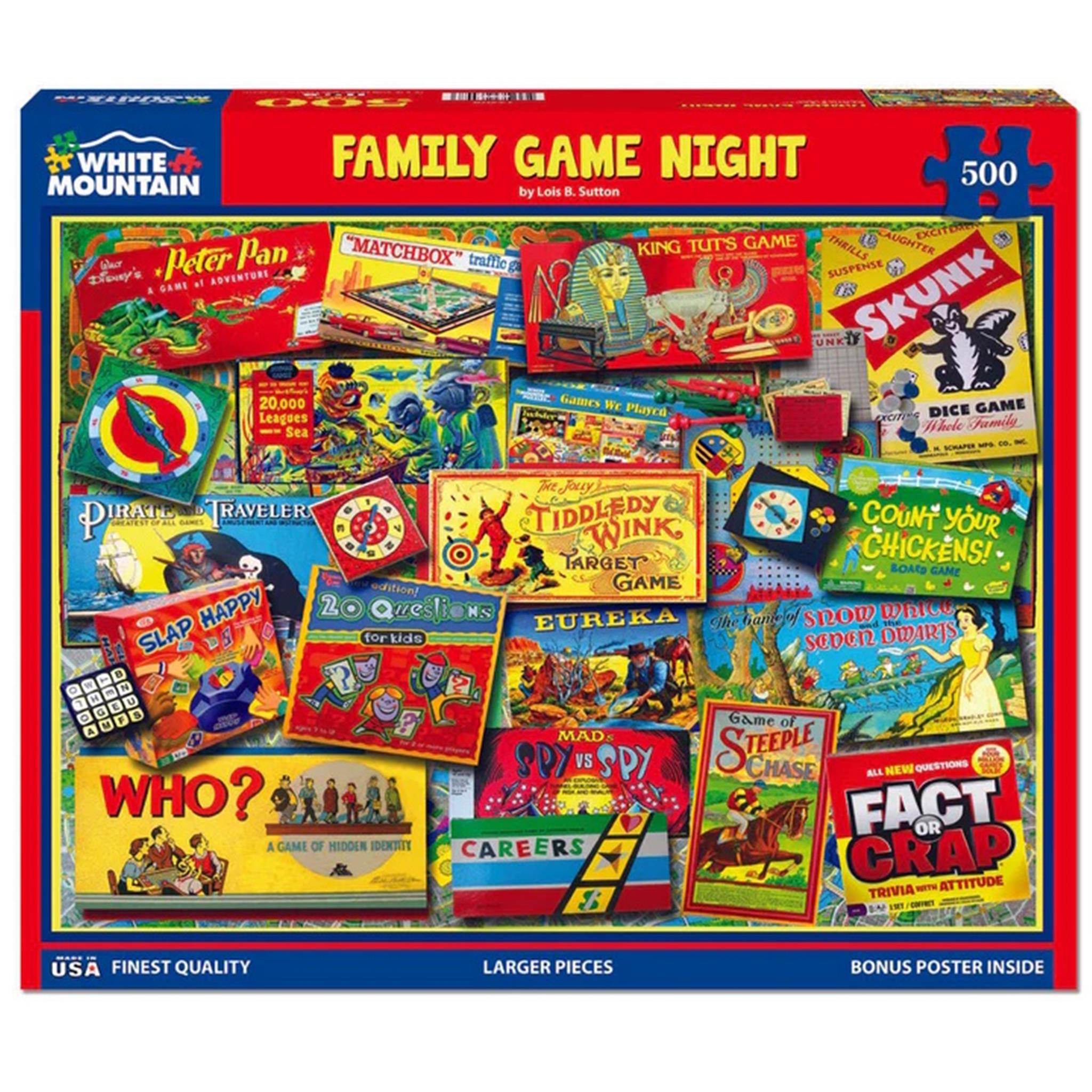 Family Game Night 500 Piece Puzzle - Calendar Club Canada