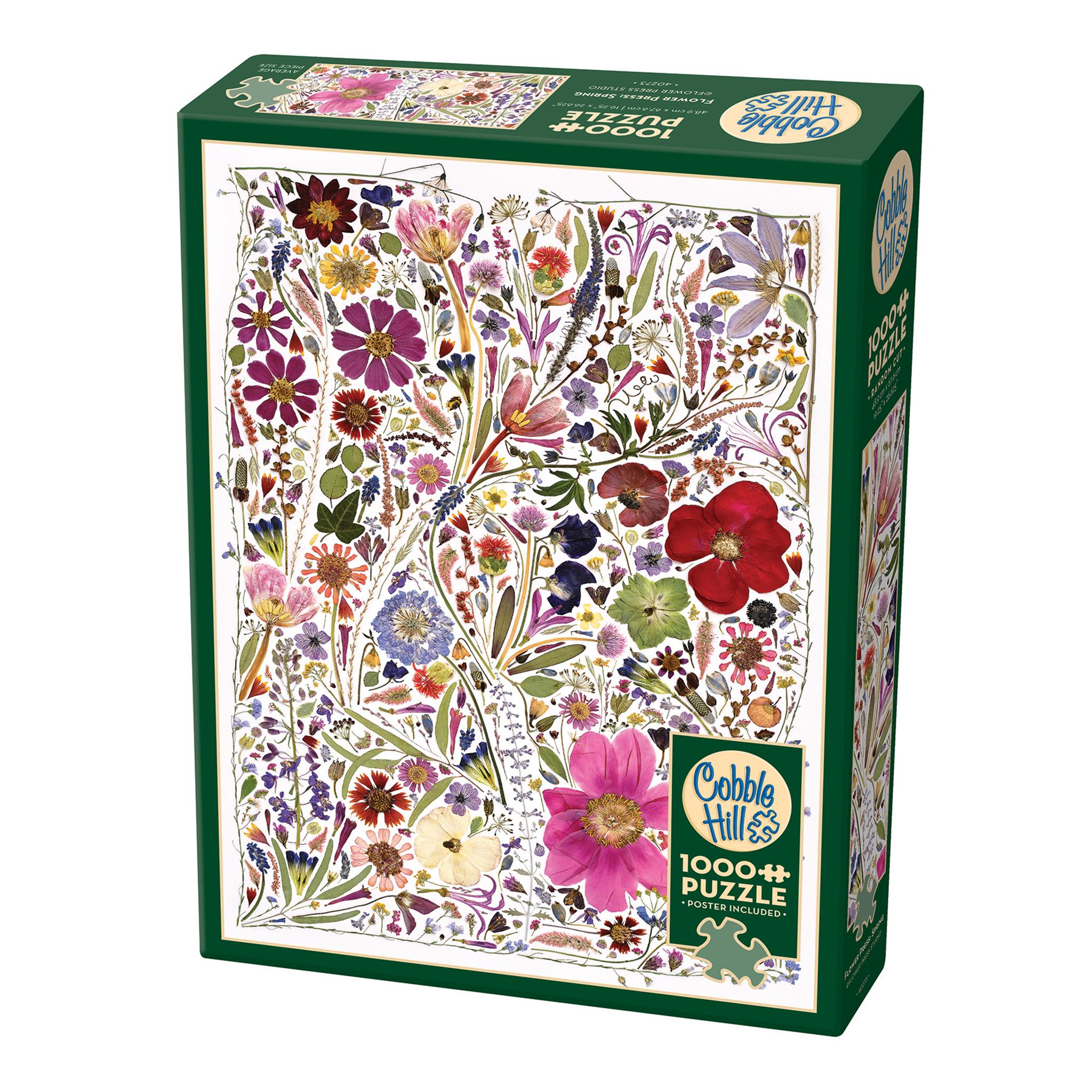Flower Press Spring 1000 Piece Puzzle by Cobble Hill | Calendar Club