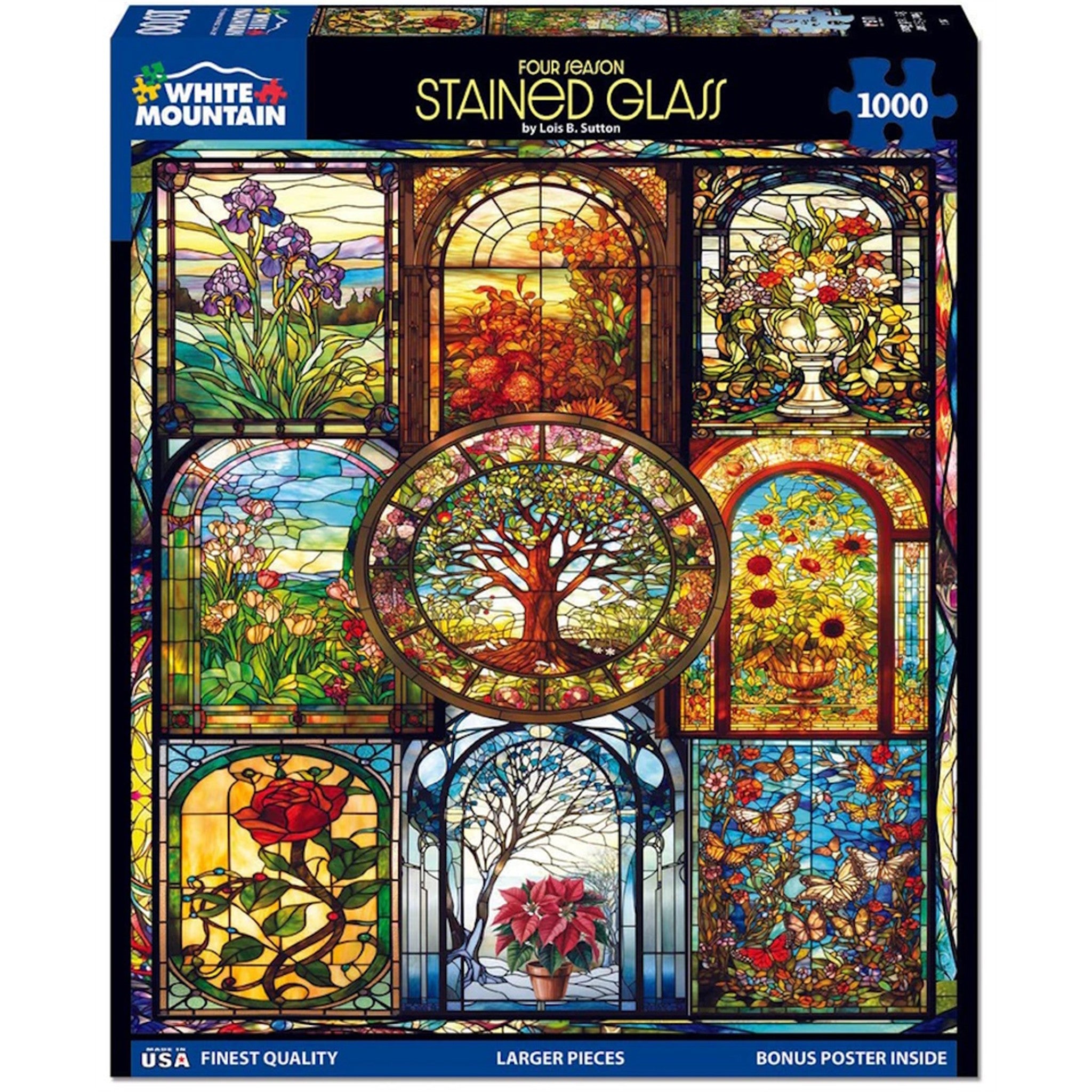 Four Season Stained Glass 1000 Piece Puzzle
