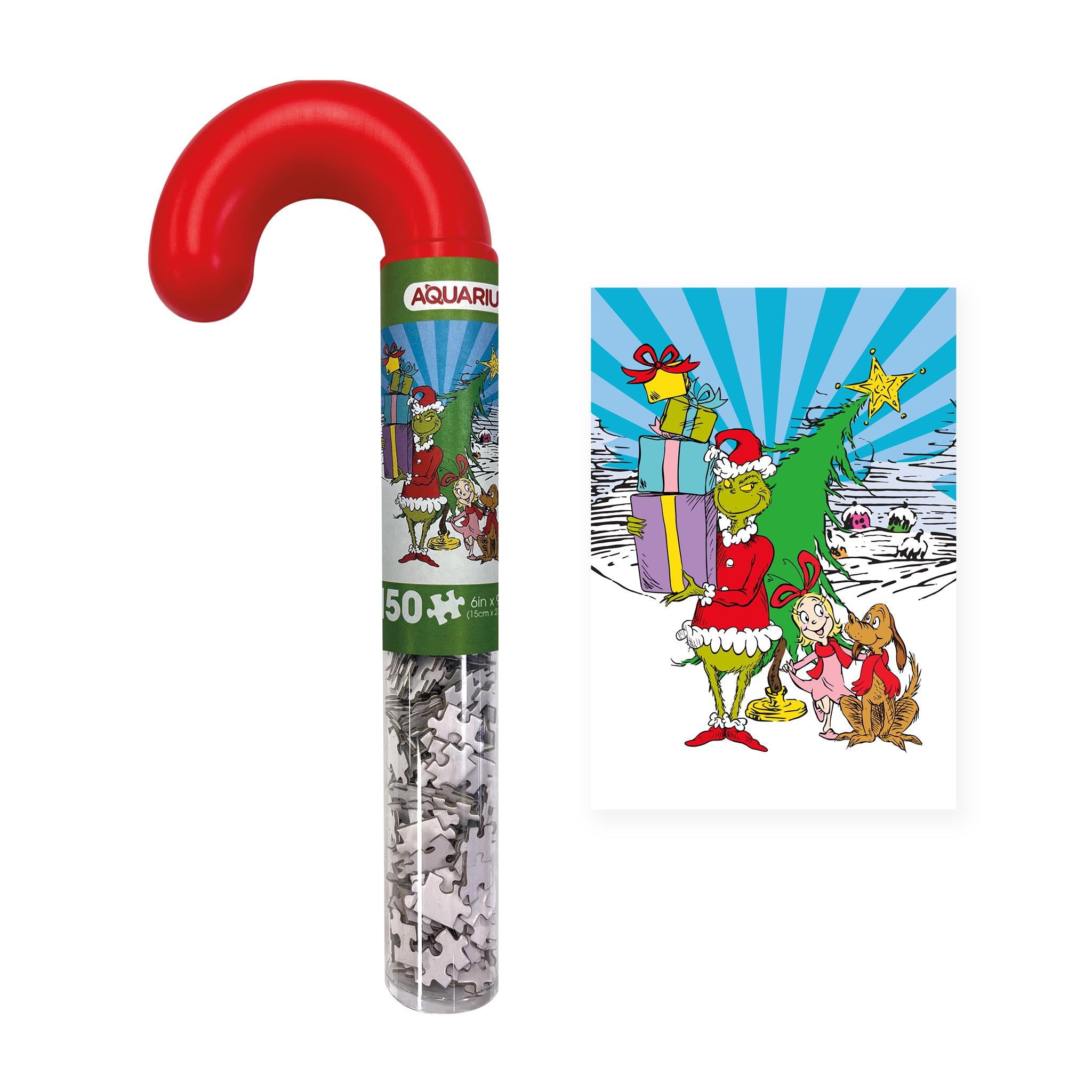 Grinch 150 Piece Jigsaw Puzzle in Candy Cane Package