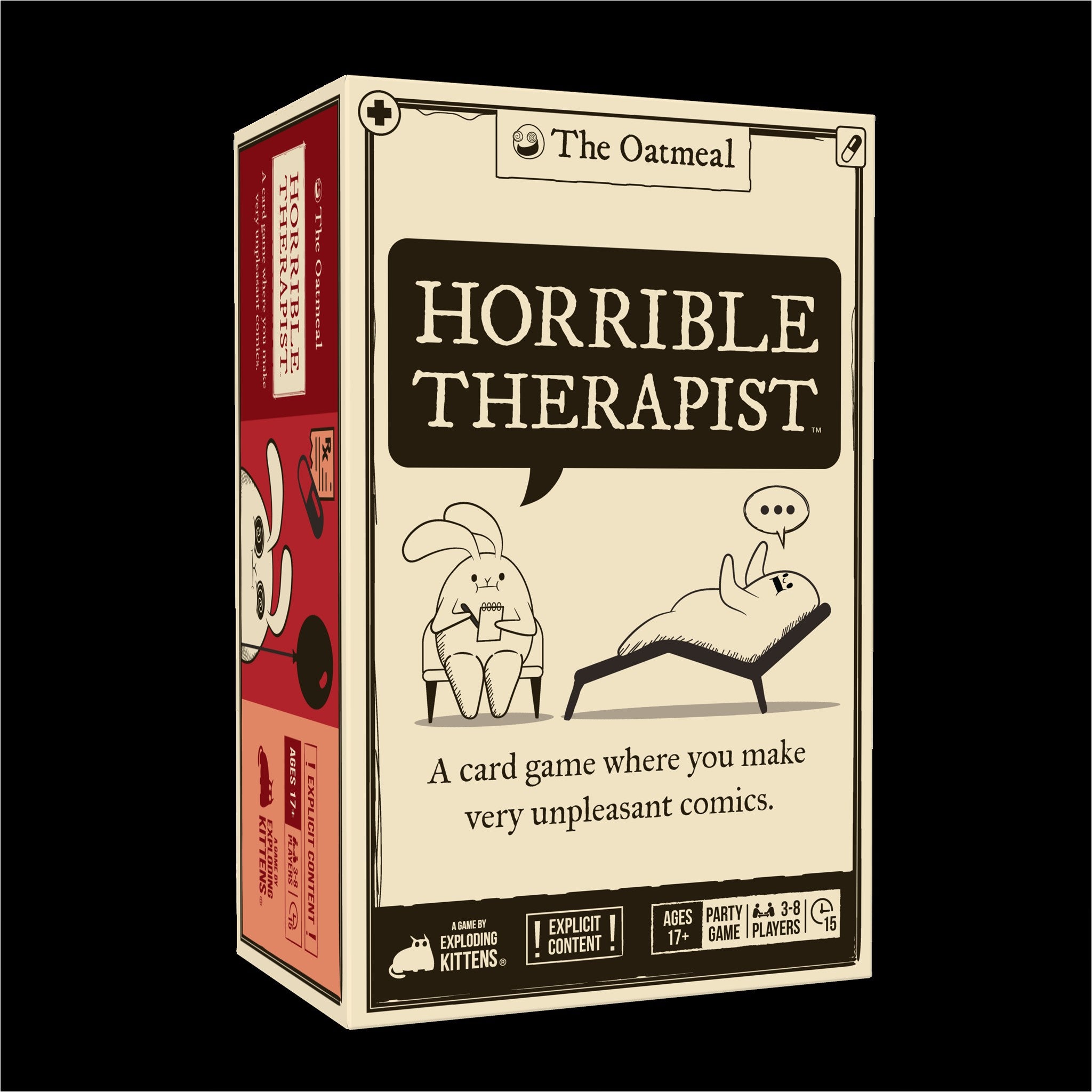 A party style card game with explicit content.