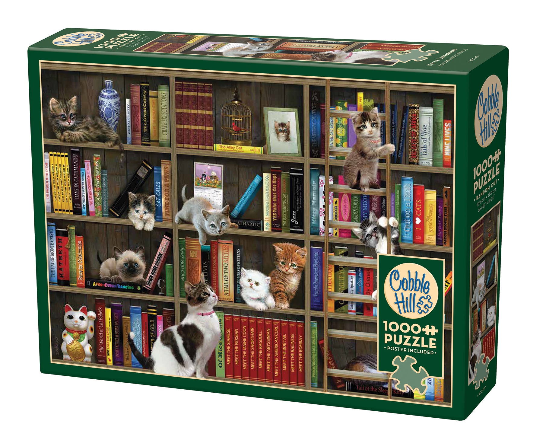 625012402491 Kitty Librarians 1000 Piece Puzzle Exclusive Cobble