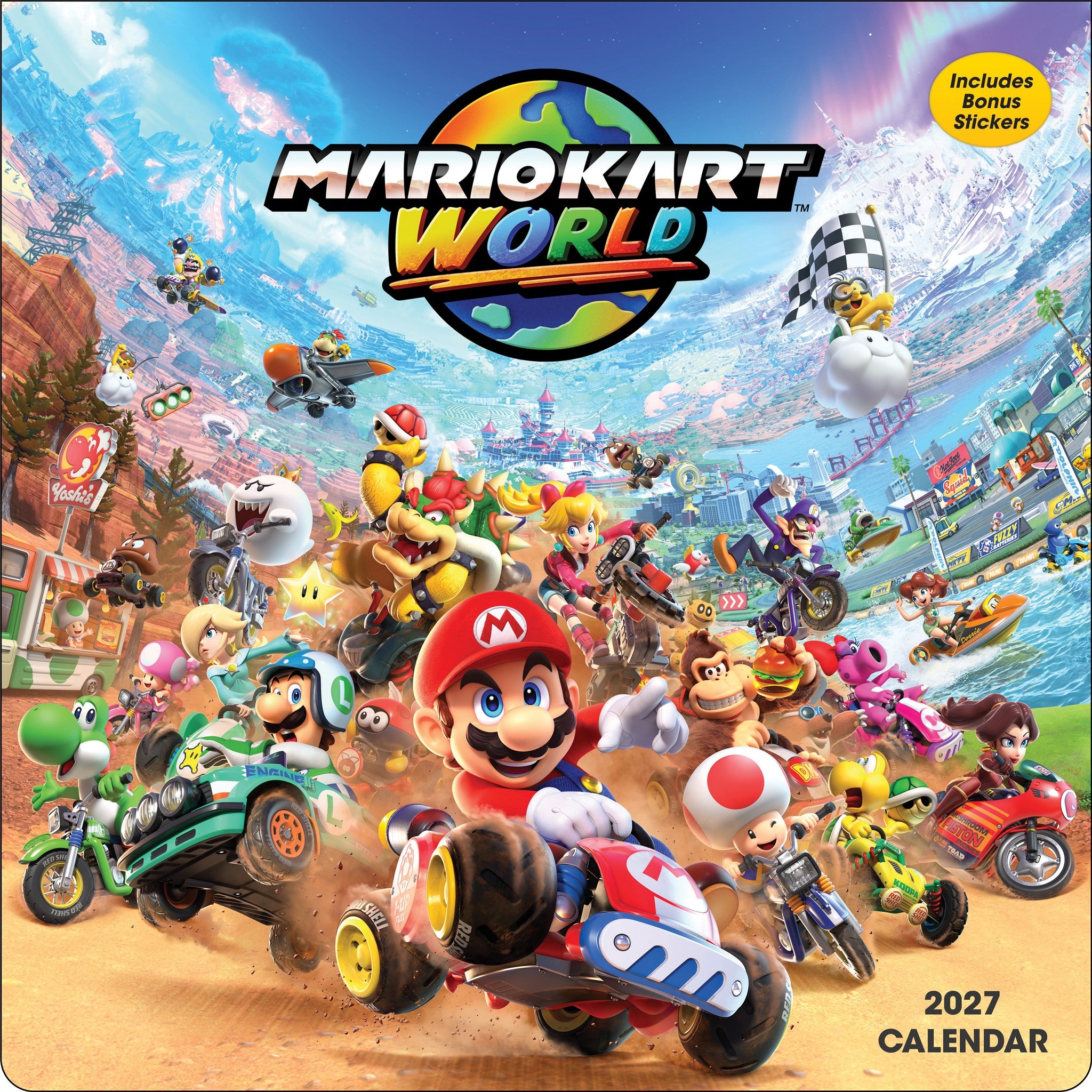 Mario Kart World 2027 Wall Calendar