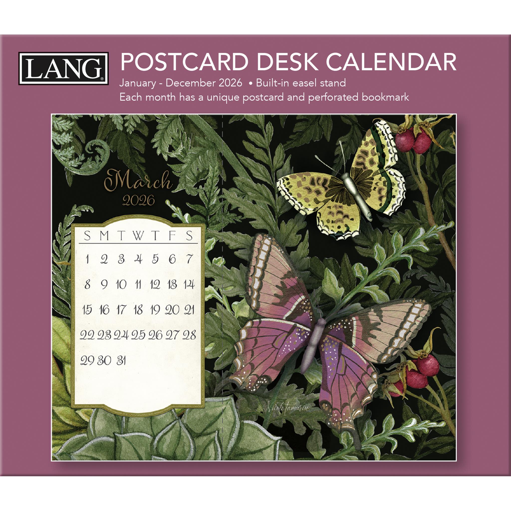 Midnight Garden Postcard 2026 Easel Calendar - Online Only