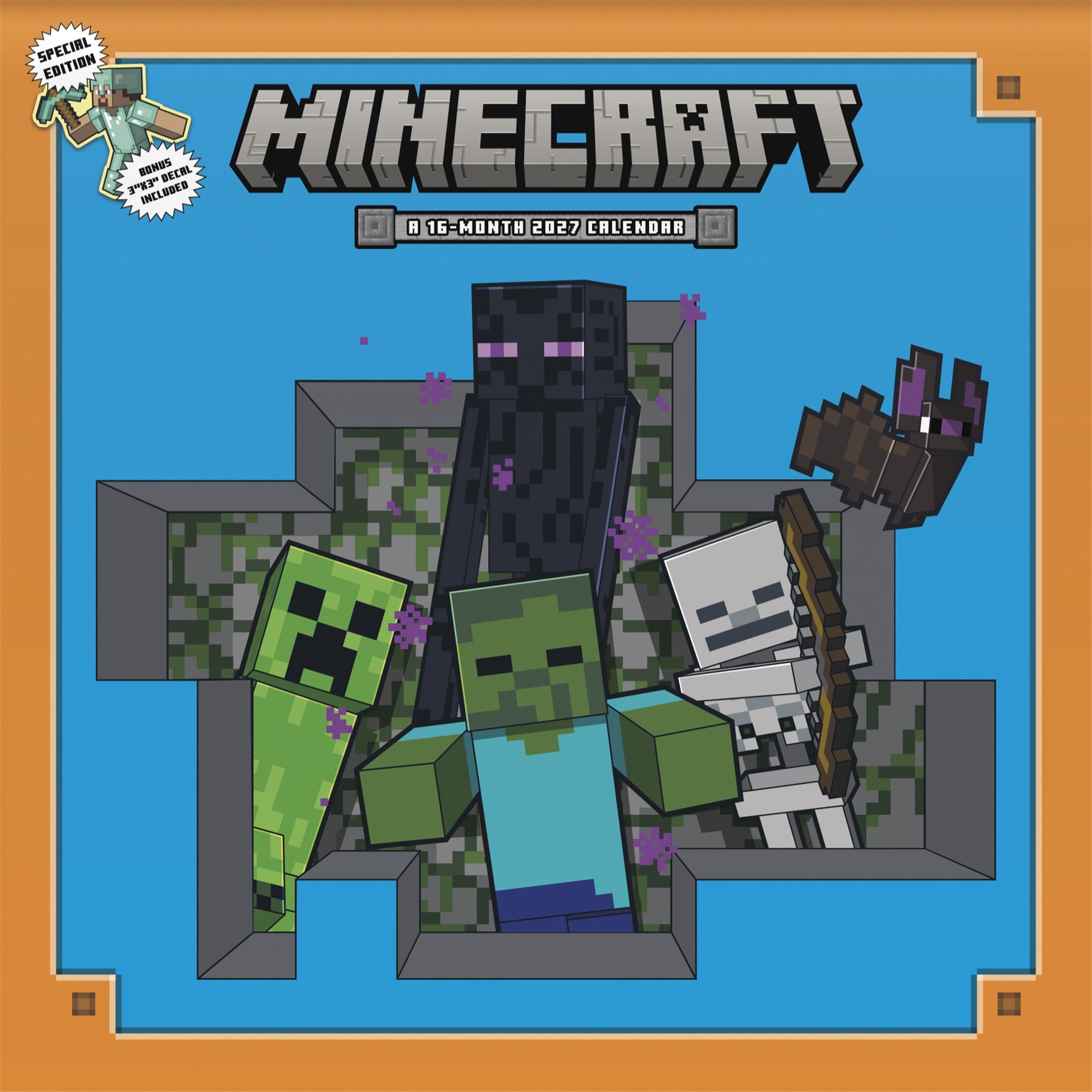 Minecraft Exclusive with Decal 2027 Wall Calendar