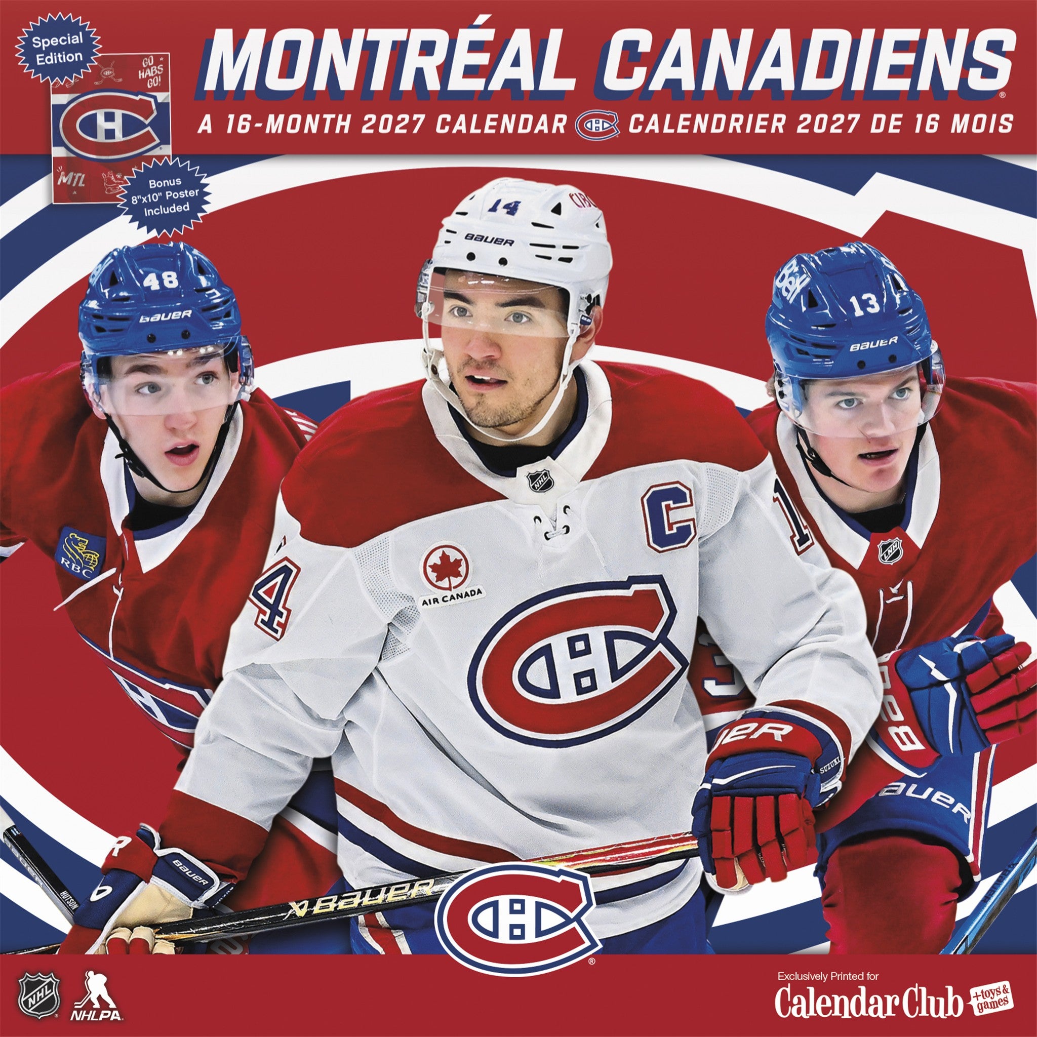 NHL Montreal Canadiens Exclusive with Print 2027 Wall Calendar