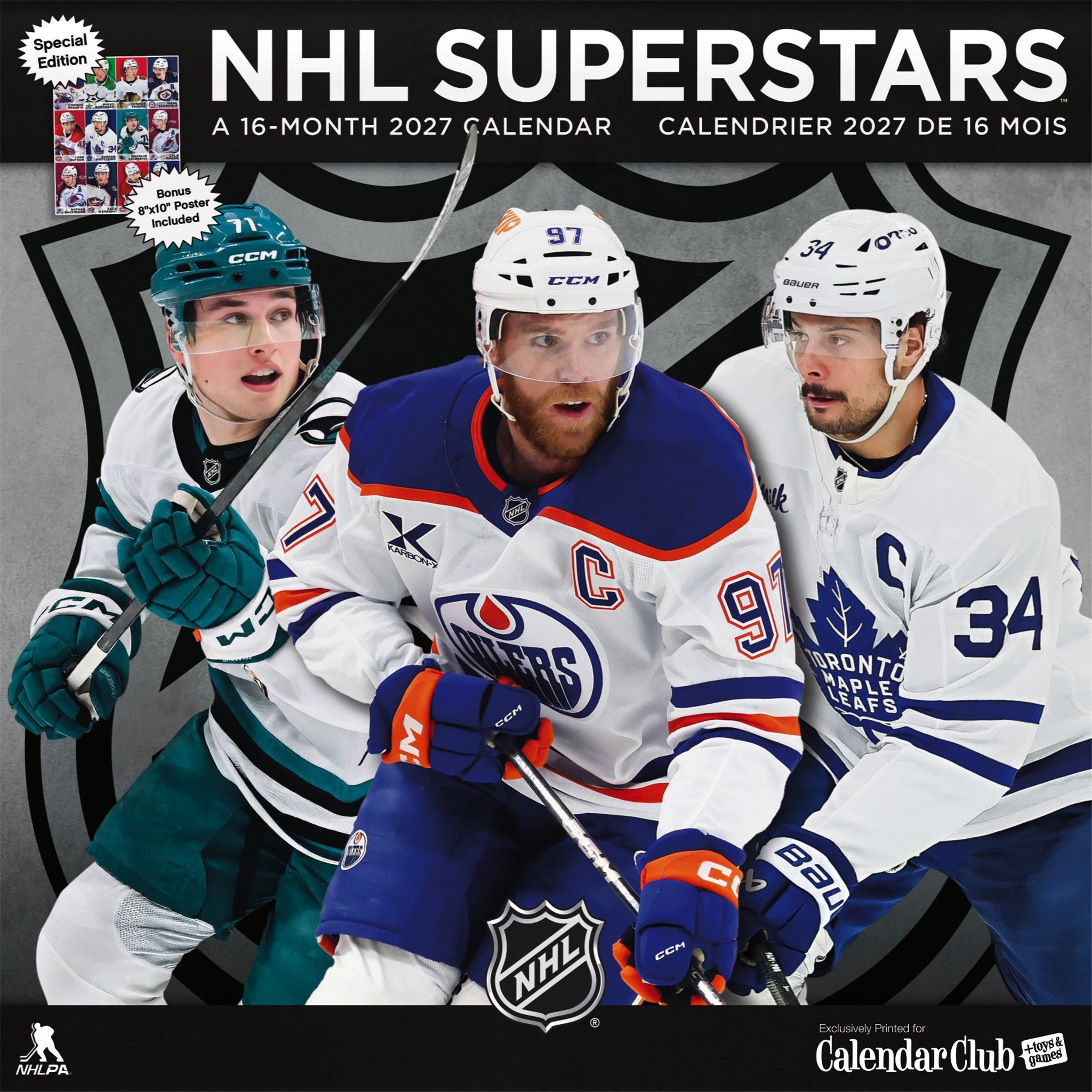 NHL Superstars Exclusive with Print 2027 Wall Calendar
