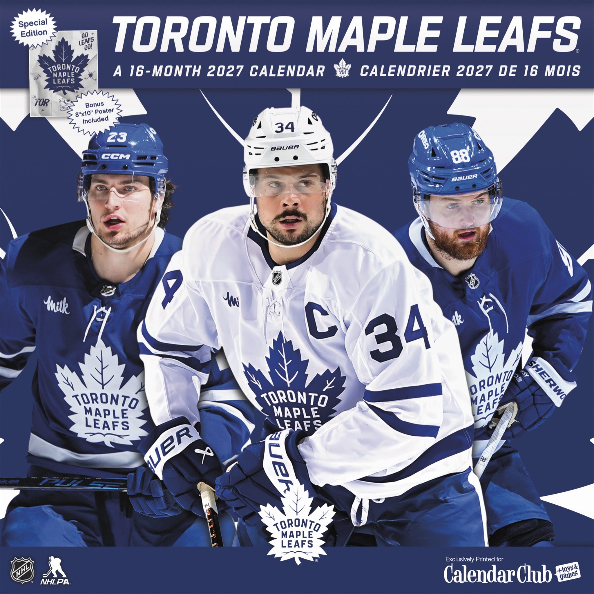 NHL Toronto Maple Leafs Exclusive with Print 2027 Wall Calendar