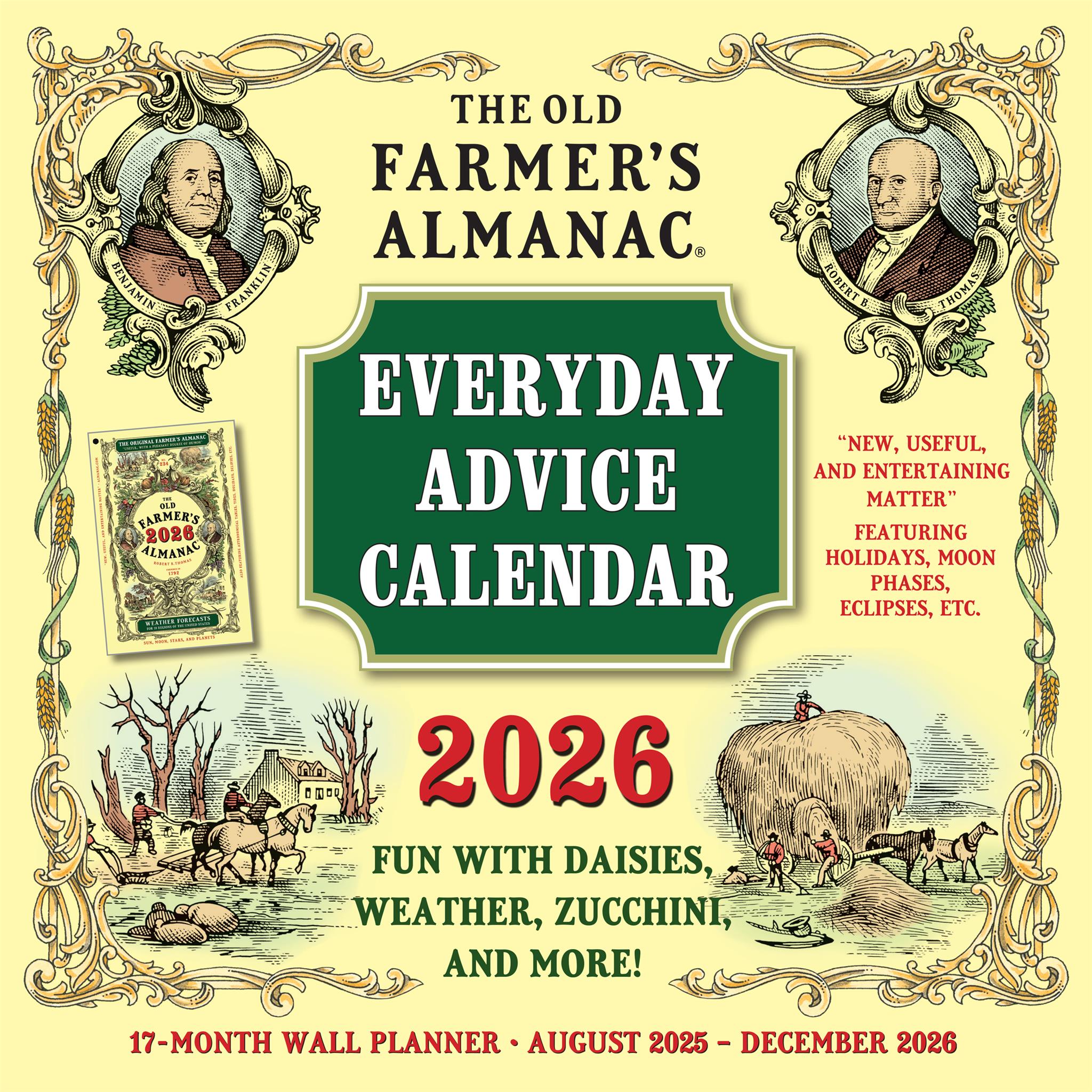 Old Farmers Almanac Everyday Advice 2026 Wall Calendar