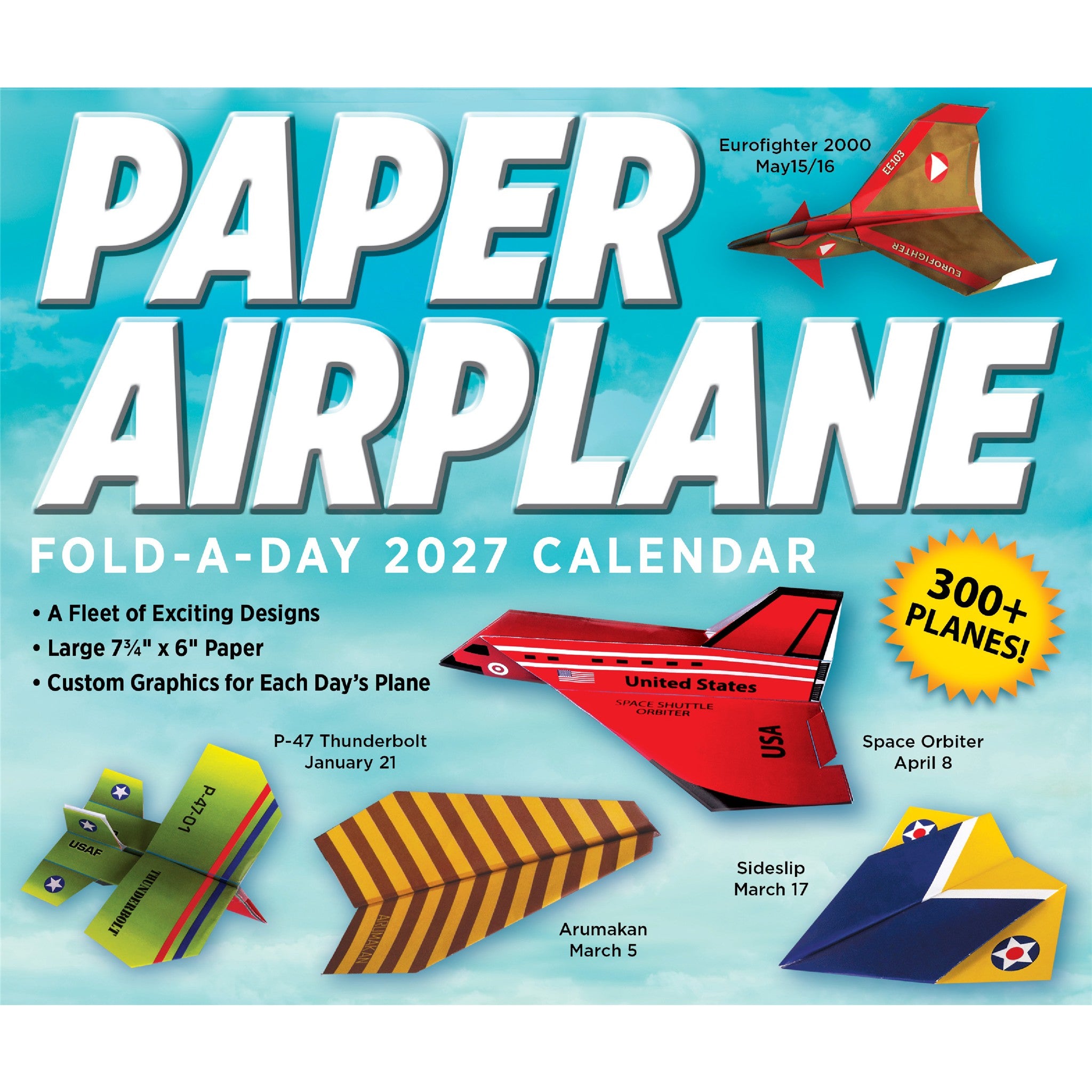 Paper Airplane Fold-A-Day 2027 Box Calendar