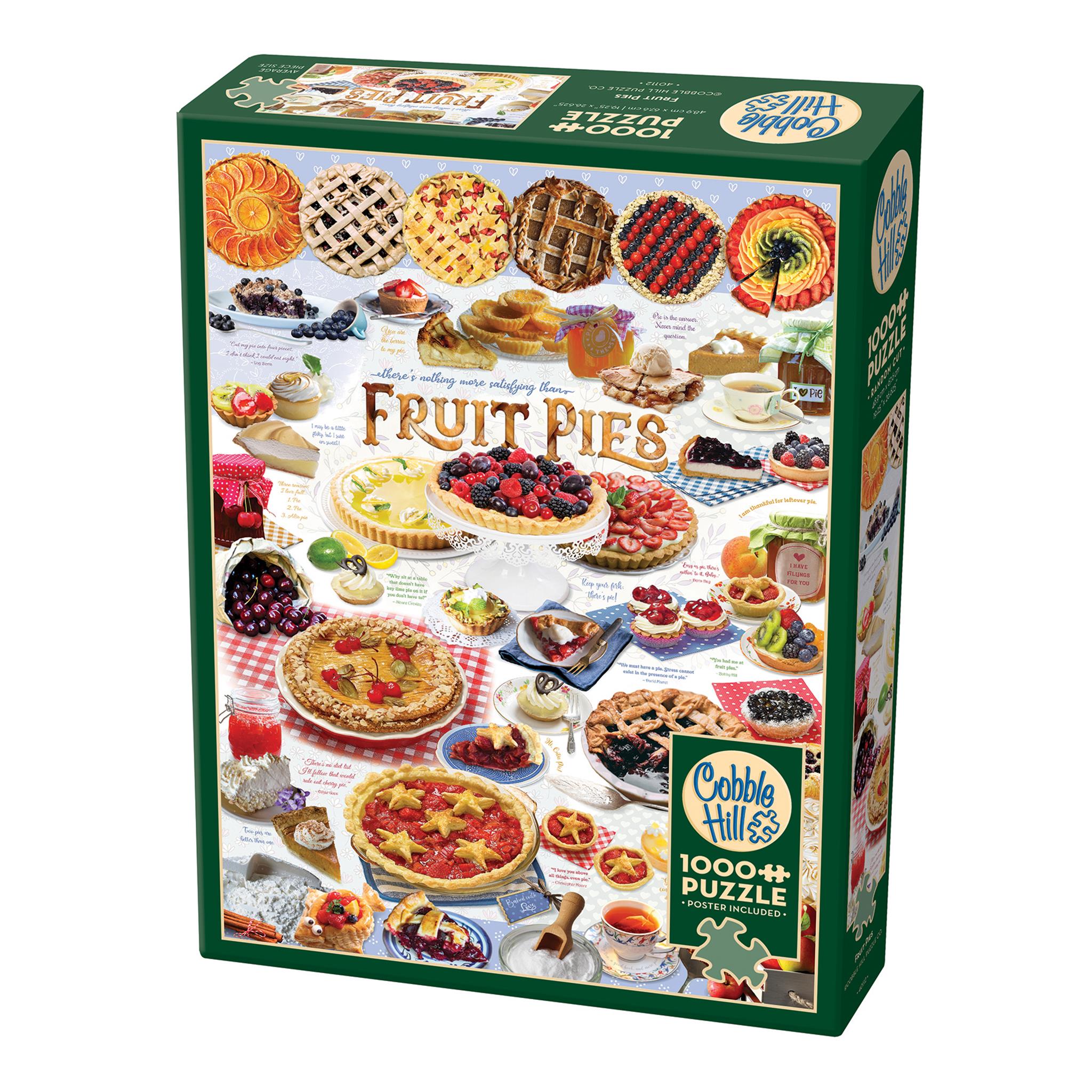 A puzzle box featuring various fruit pies and the text 'Fruit Pies', indicating the theme of the puzzle.