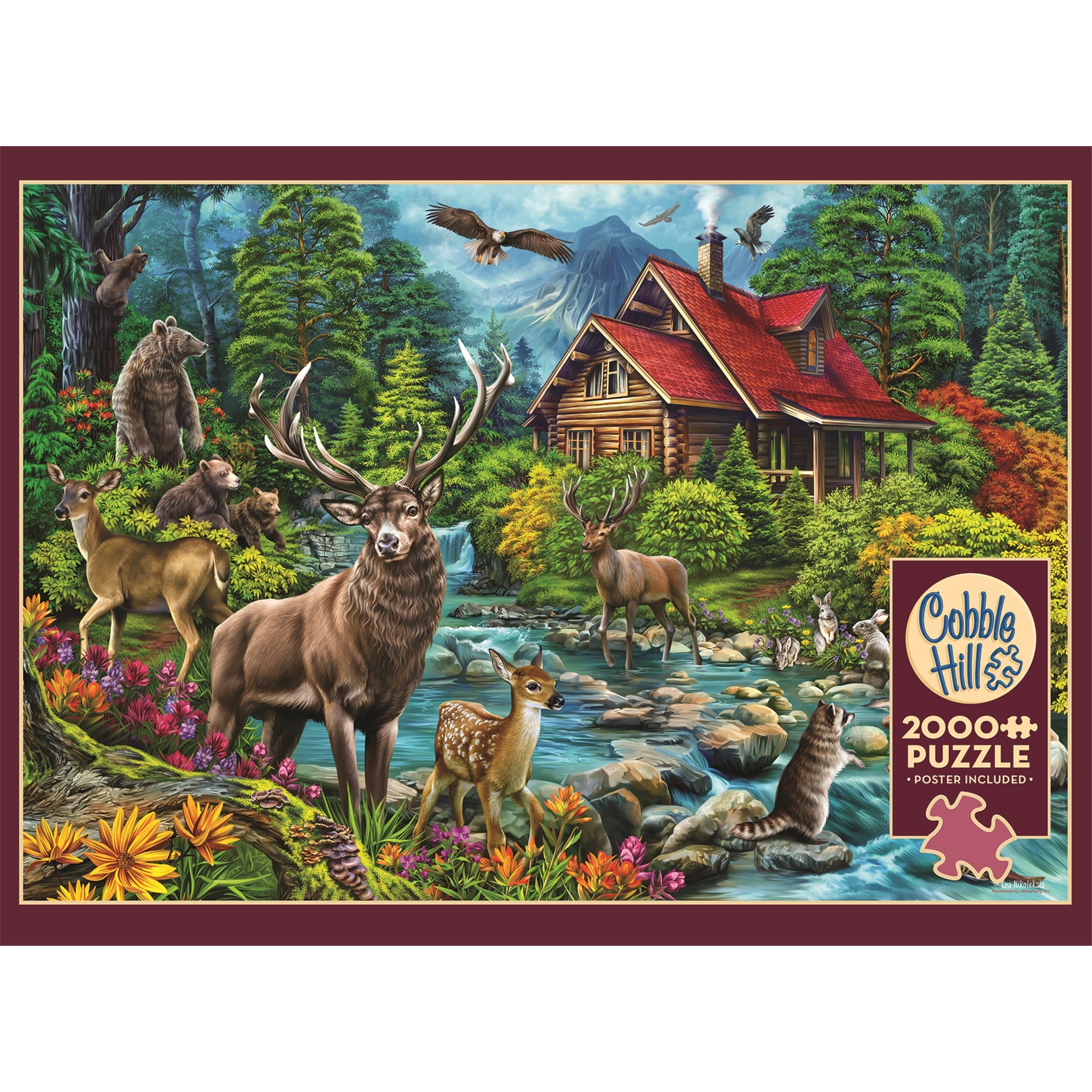 Red-Roofed Cabin 2000 Piece Puzzle