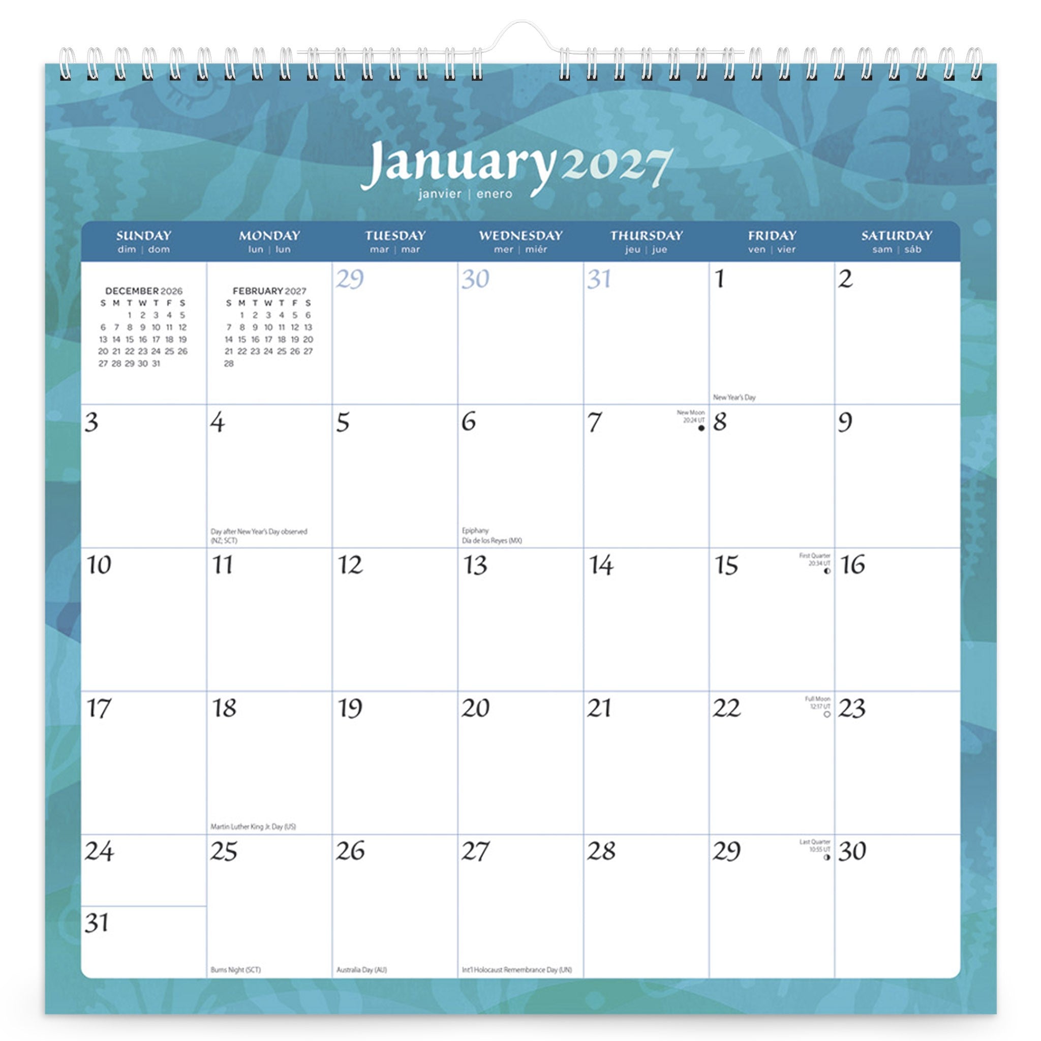 Seaside Currents 2027 Wall Calendar