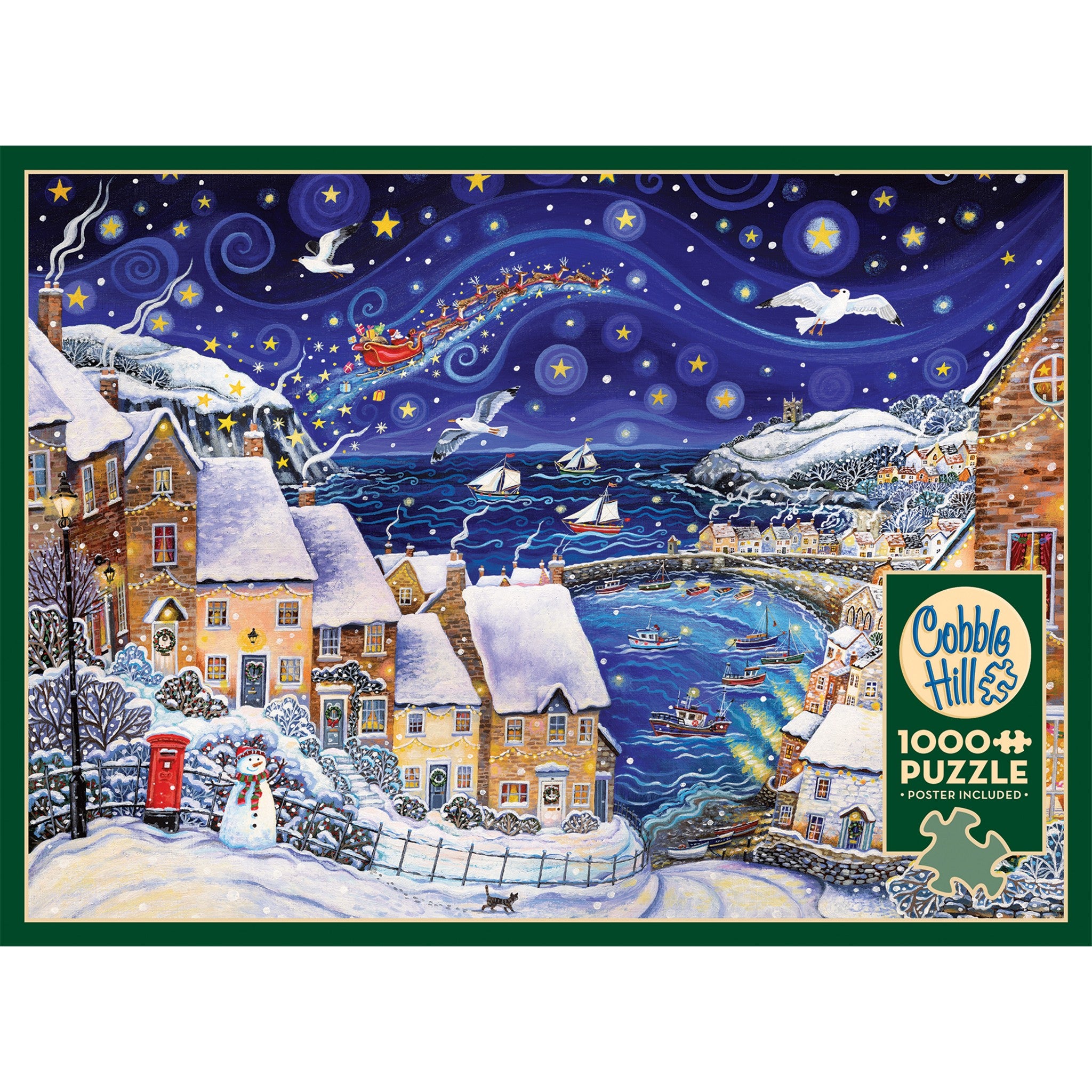 Seaside Village in the Snow Exclusive 1000 Piece Puzzle