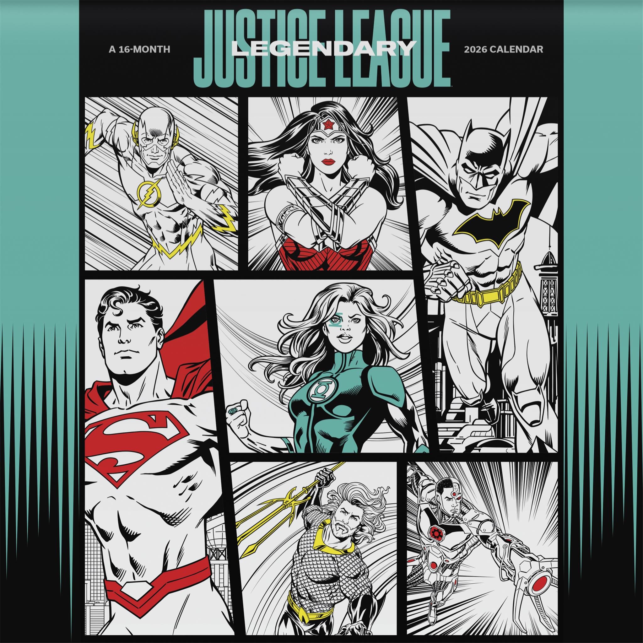 The Justice League Classic 2026 Wall Calendar