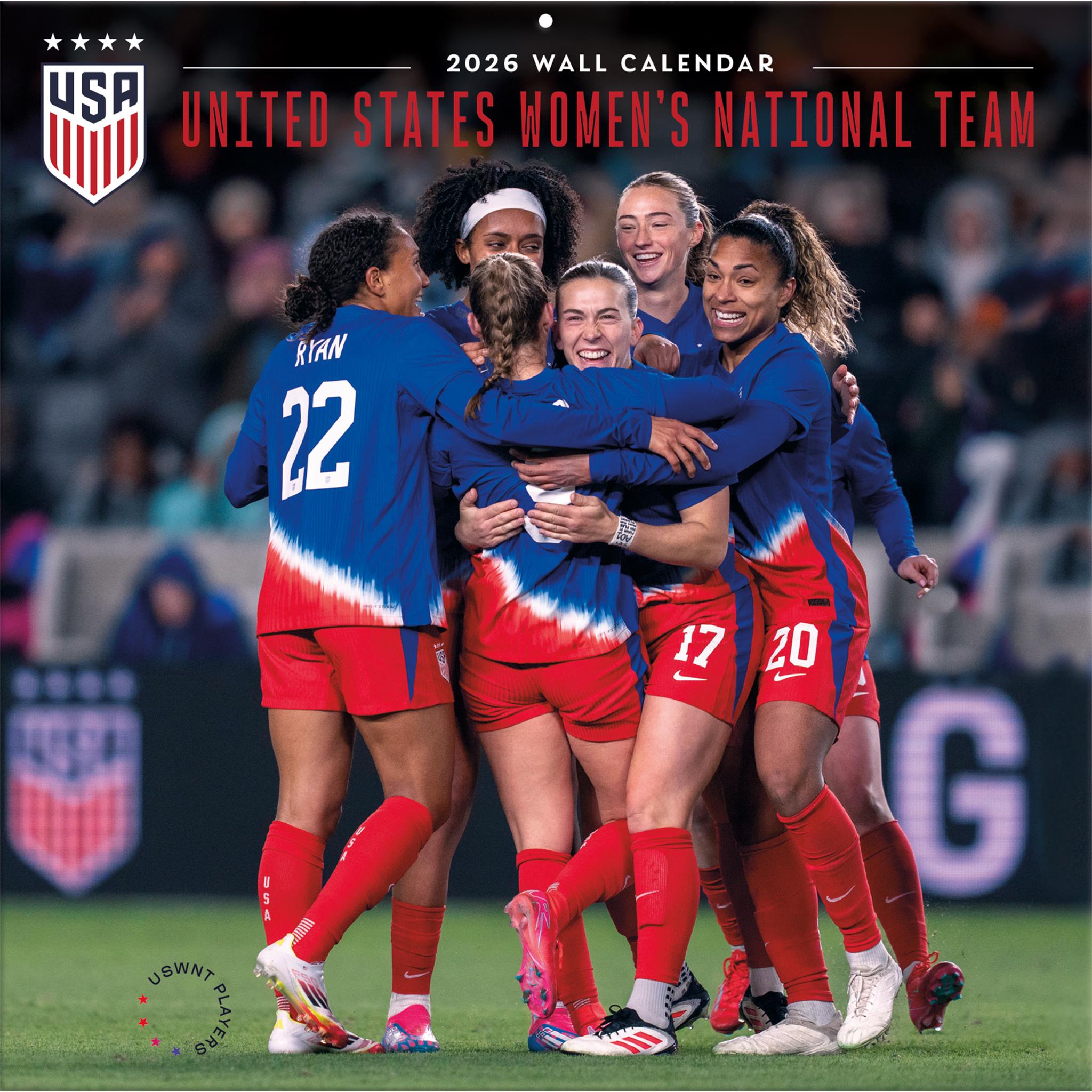 US Women's Soccer Team 2026 Wall Calendar
