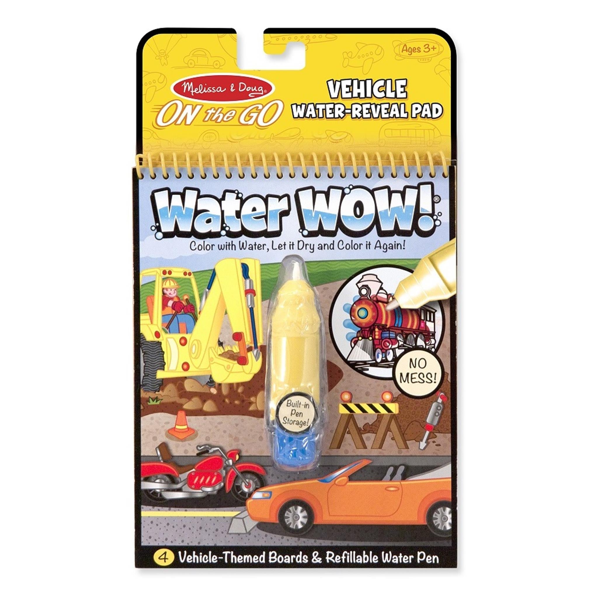 Water Wow Vehicles product packaging with built in marker holder