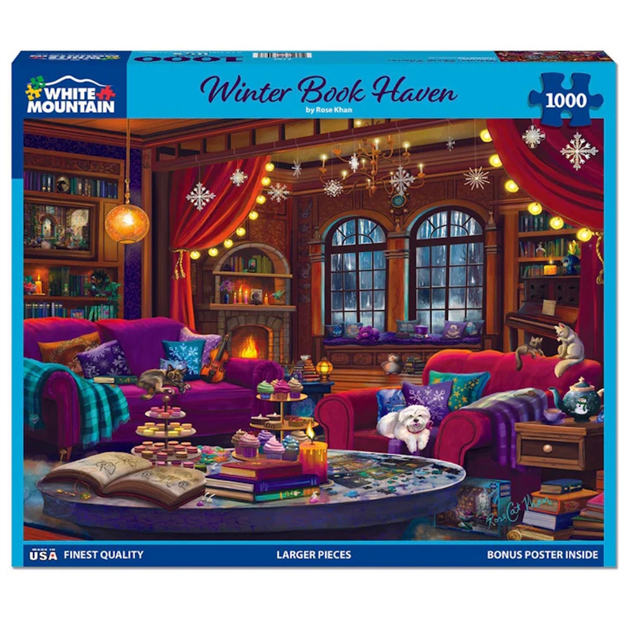 Winter Book Haven 1000 Piece Puzzle
