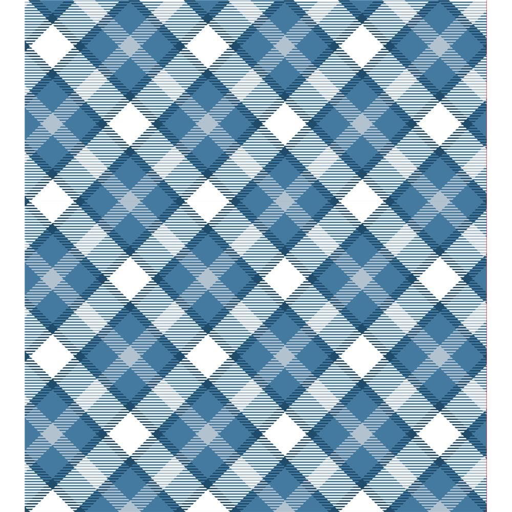 Blue and White Plaid Large Gift Wrap