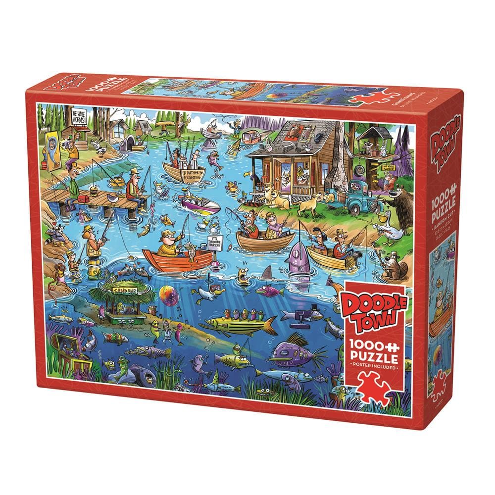 DoodleTown Gone Fishing Jigsaw Puzzle (1000 Piece) product image