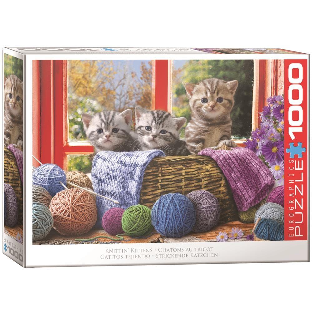 628136655002 Knittin Kittens Jigsaw Puzzle 1000 Piece