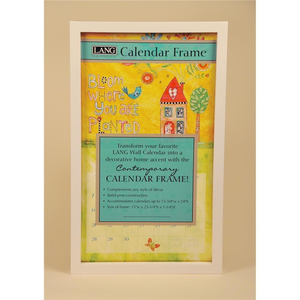 White Contemporary Wooden Calendar Frame