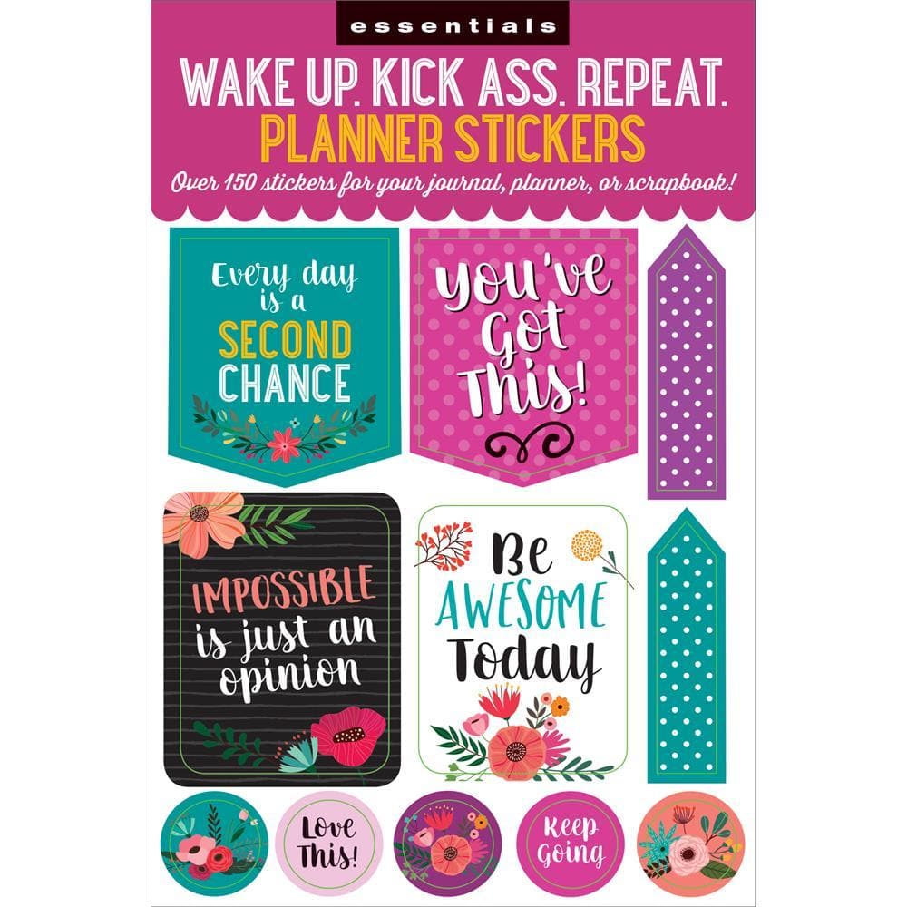 Wake Up Kick Ass Repeat 2020 Calendar Planner Stickers Interior Image