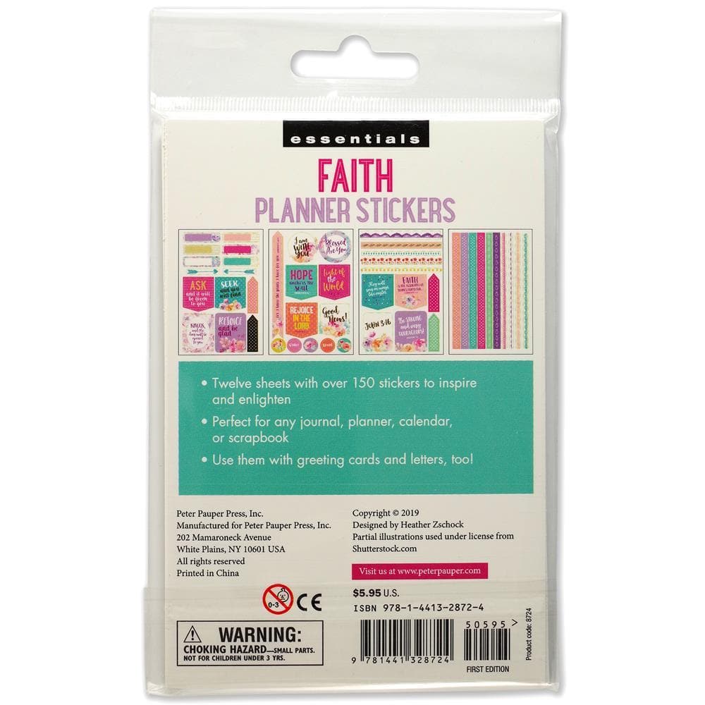 Faith 2020 Planner Stickers Back Cover