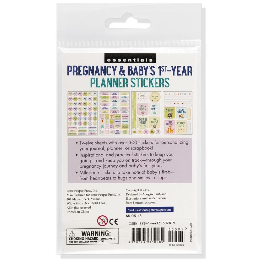 Pregnancy and Babys 1st Year Planner Stickers Back Cover