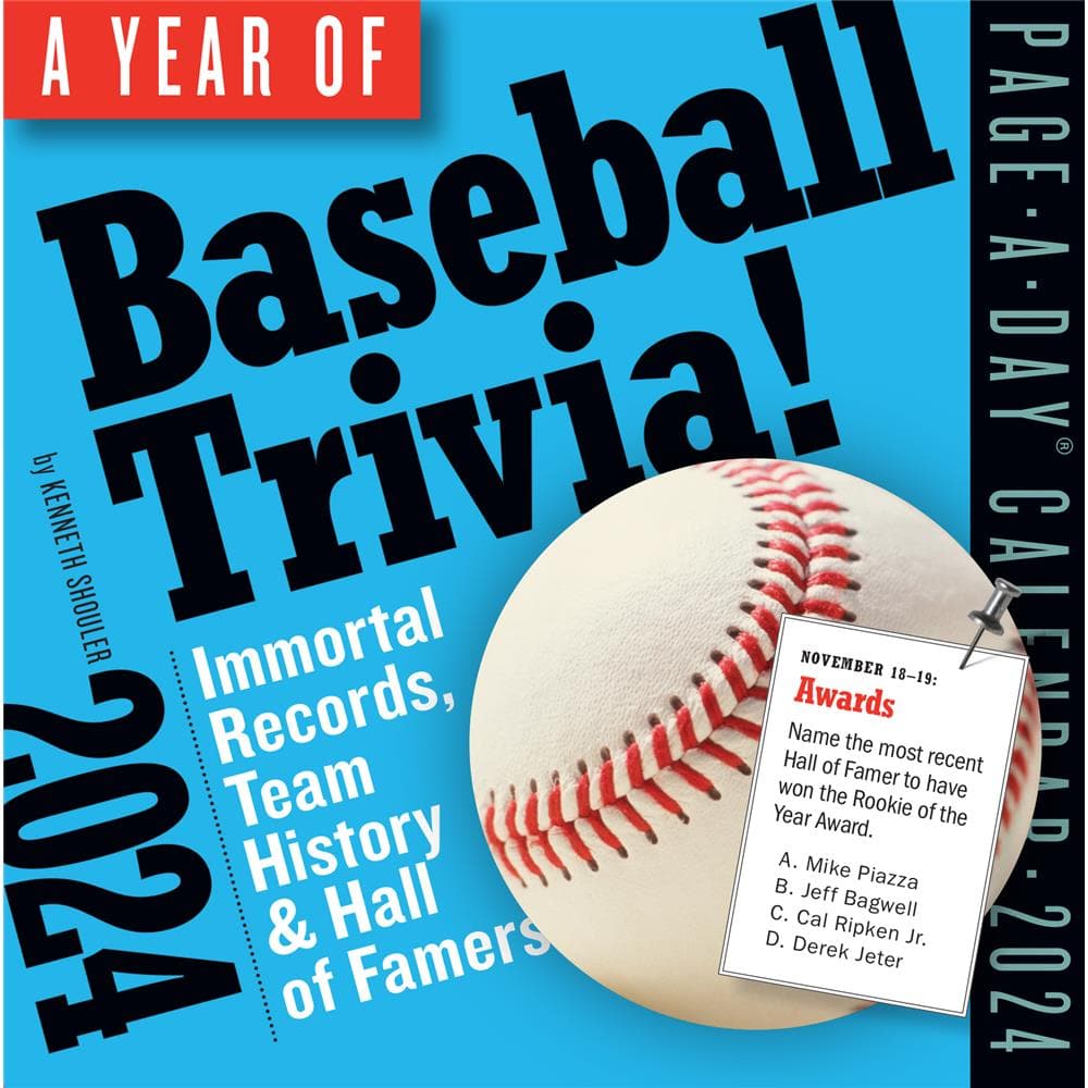 9781523519705 Year of Baseball Trivia 2024 Box Calendar Hachette