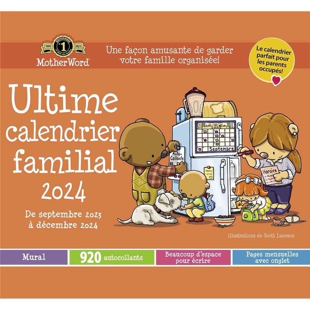 Calendrier 2024 Mural Familiale More Time Moms