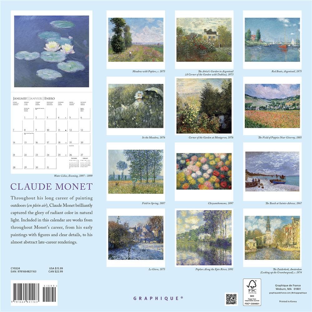 Monet 2024 Wall Calendar product image
