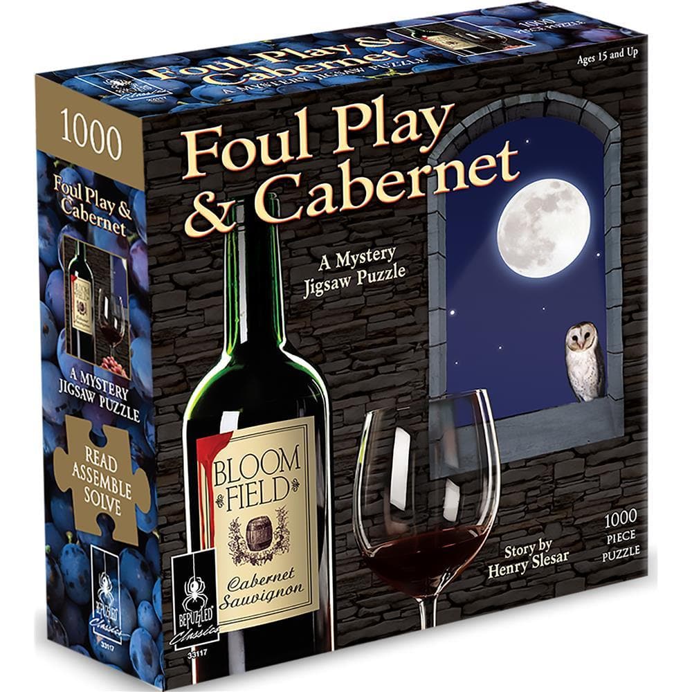 Foul Play and Cabernet 1000 Piece Mystery Puzzle Bepuzzled