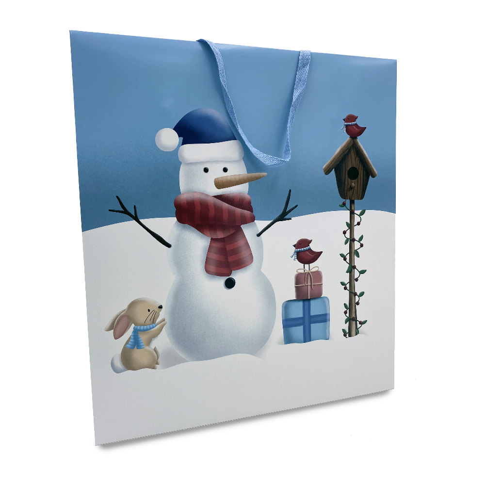Snowman Large Gift Bag Wrap with Handle