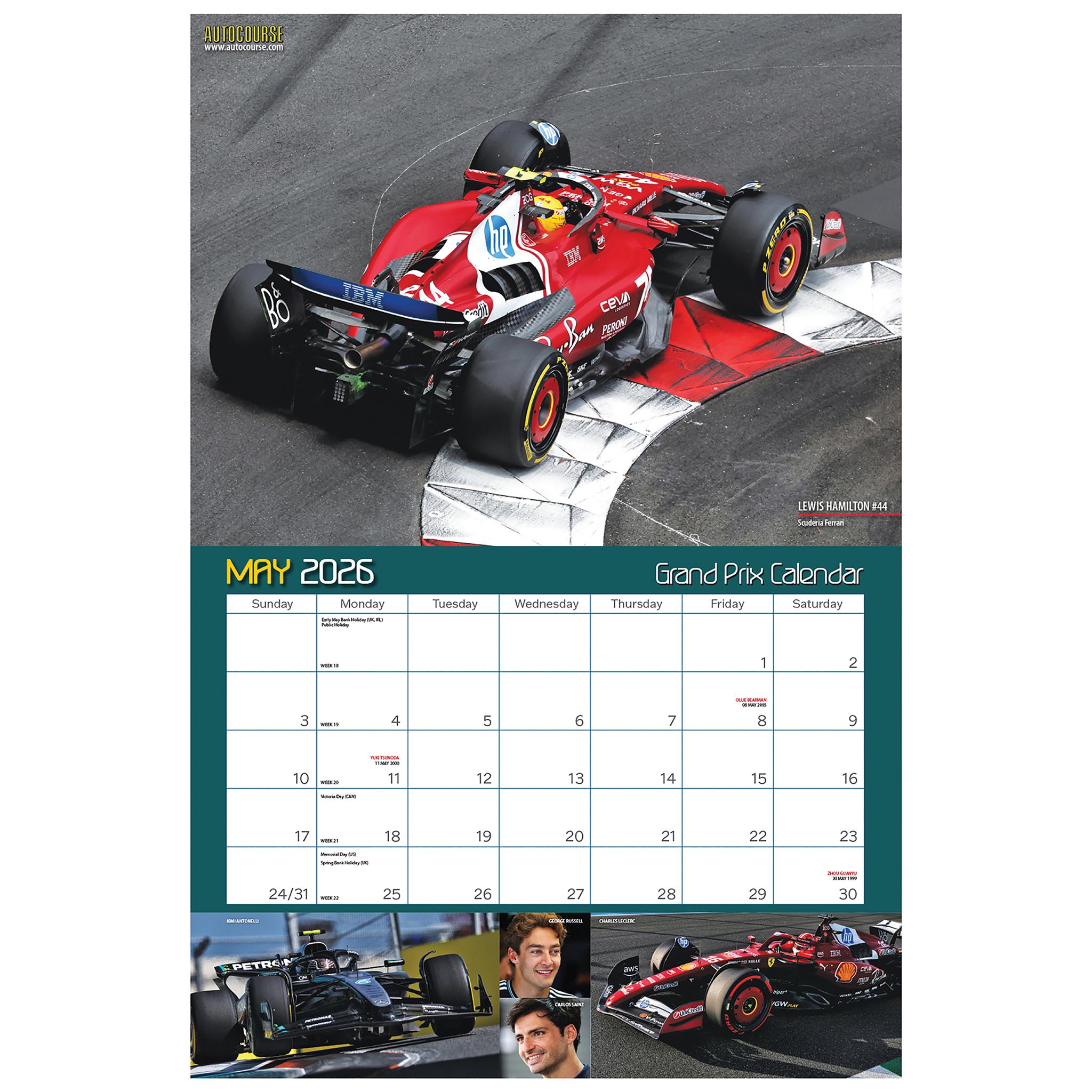 Autocourse Grand Prix 2026 Wall Calendar