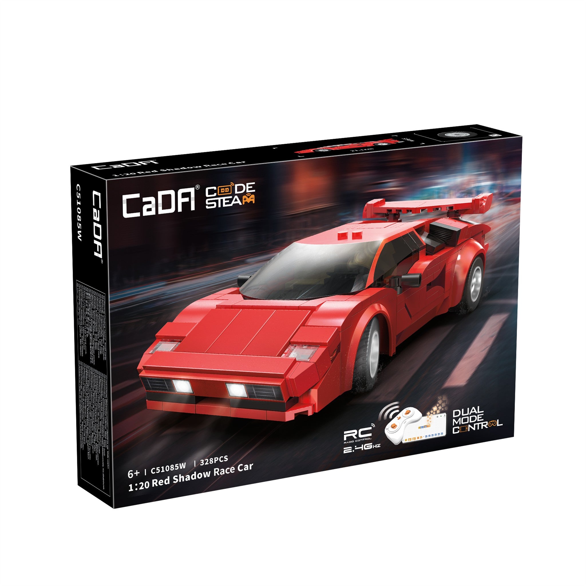 Red 1:20 Racing Car 328 Pieces with Remote Control