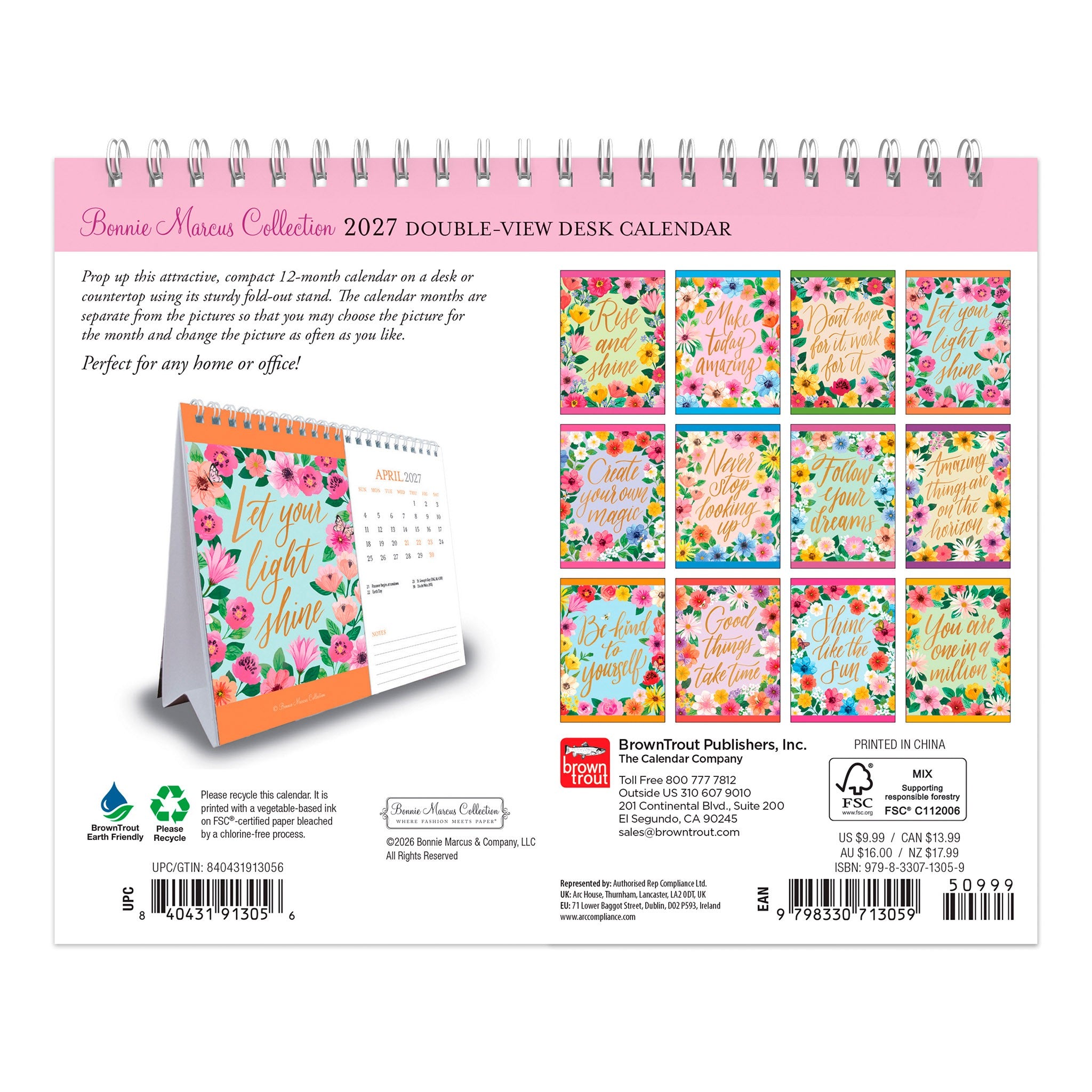 Bonnie Marcus Double-View 2027 Easel Calendar - Online Only