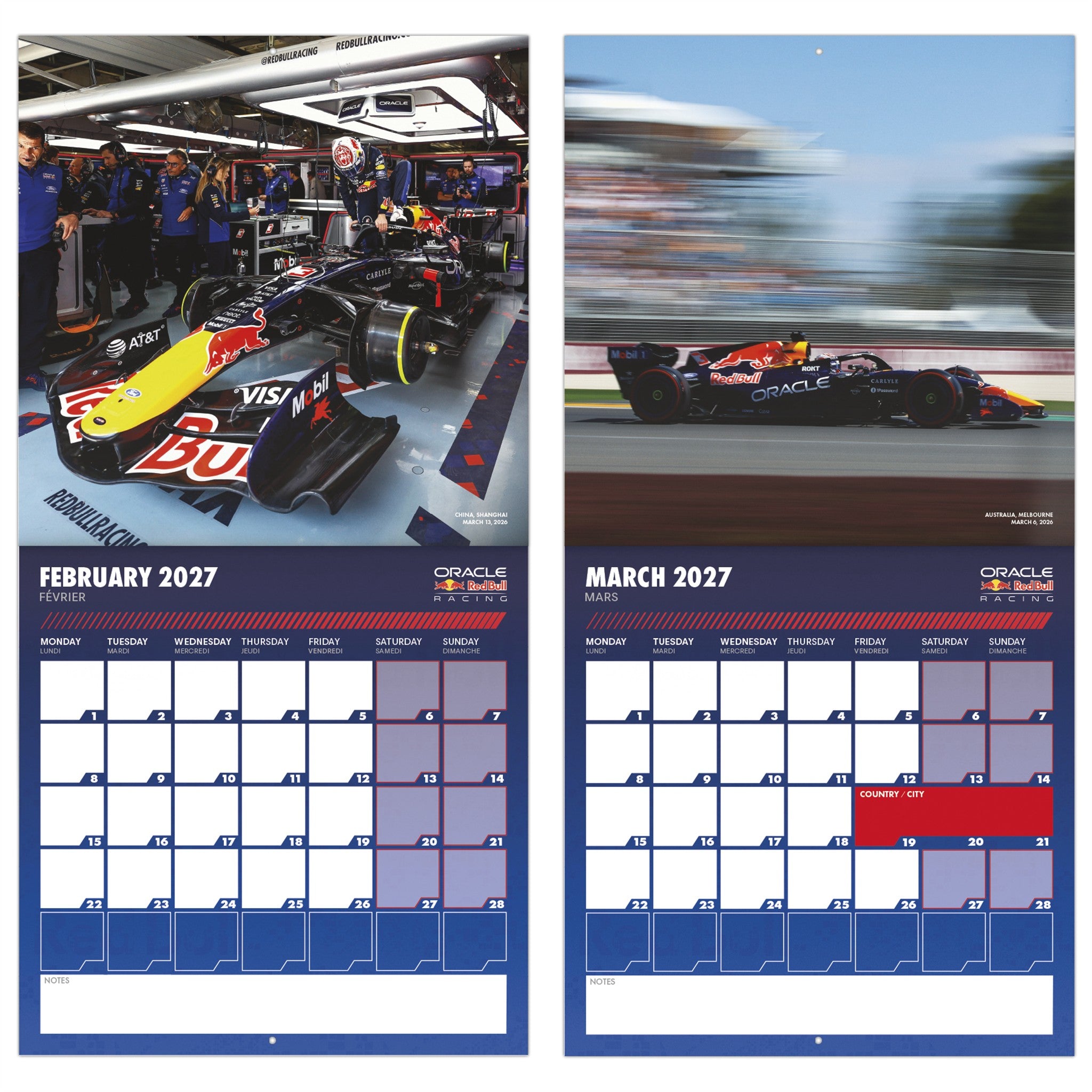 Oracle Red Bull Racing 2027 Wall Calendar