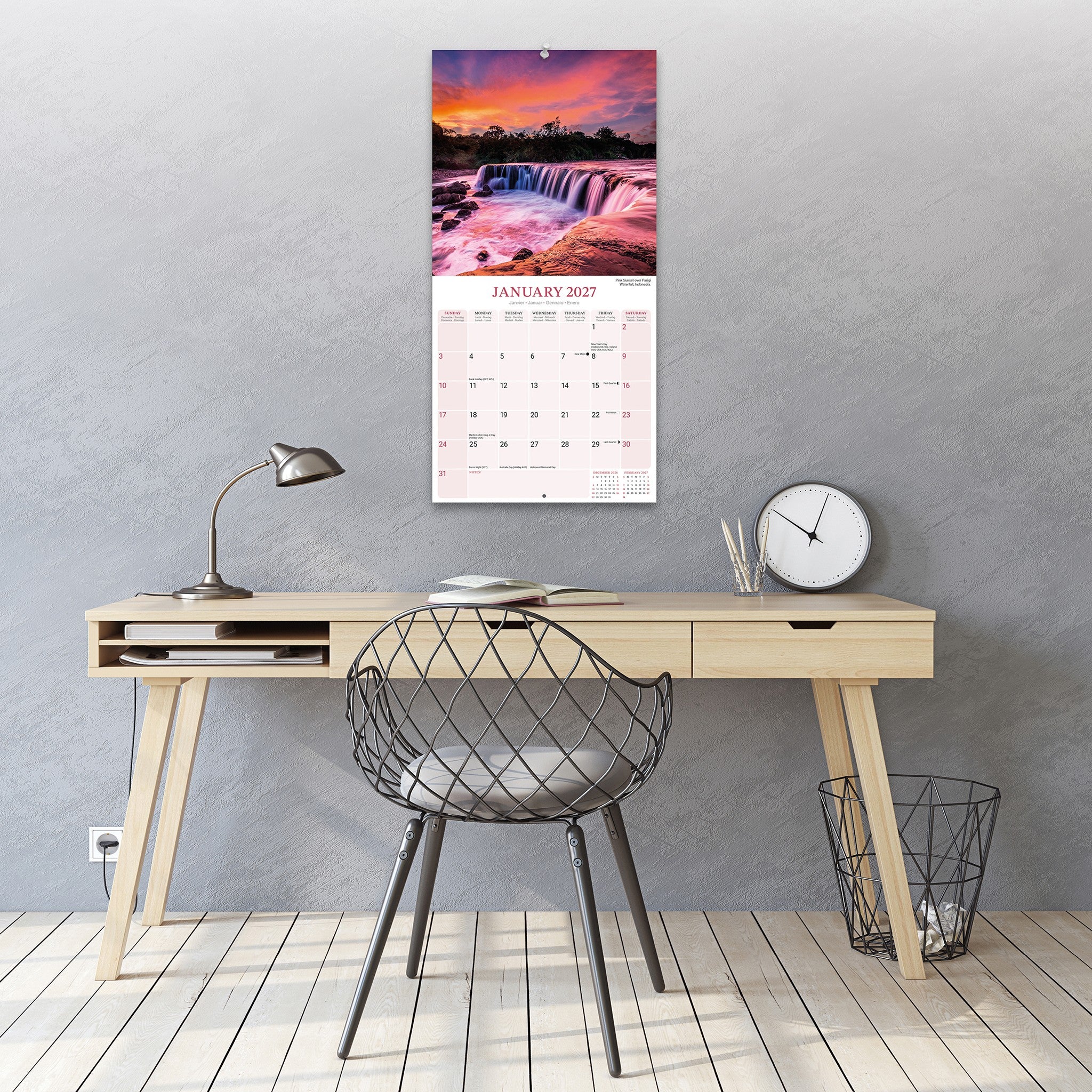 Waterfalls 2027 Wall Calendar