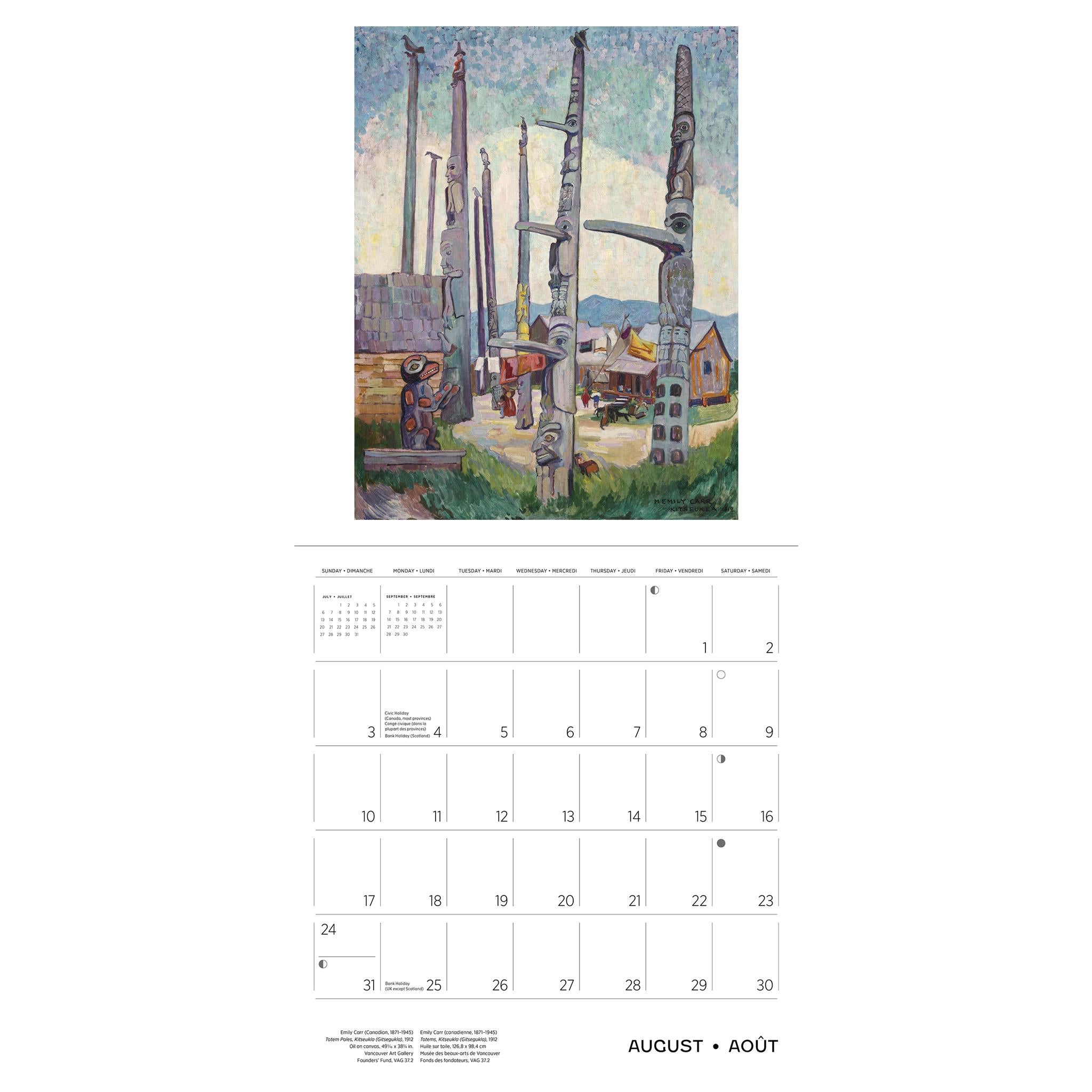 Emily Carr Wall 2025 Calendar