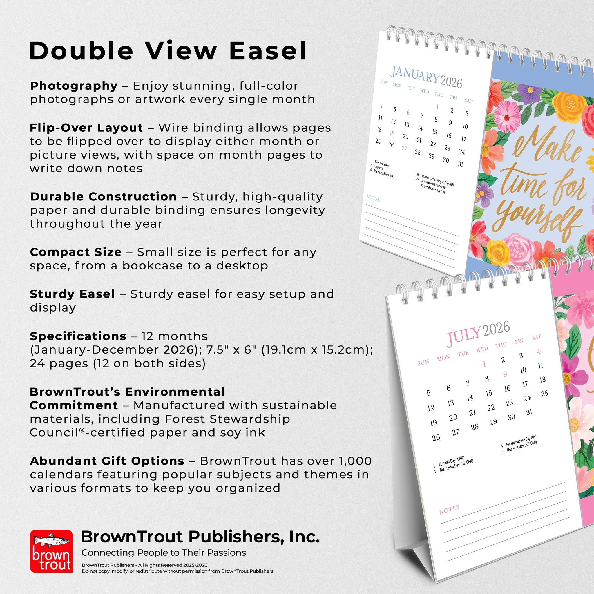 Bonnie Marcus 2026 Double View Easel Calendar - Online Only