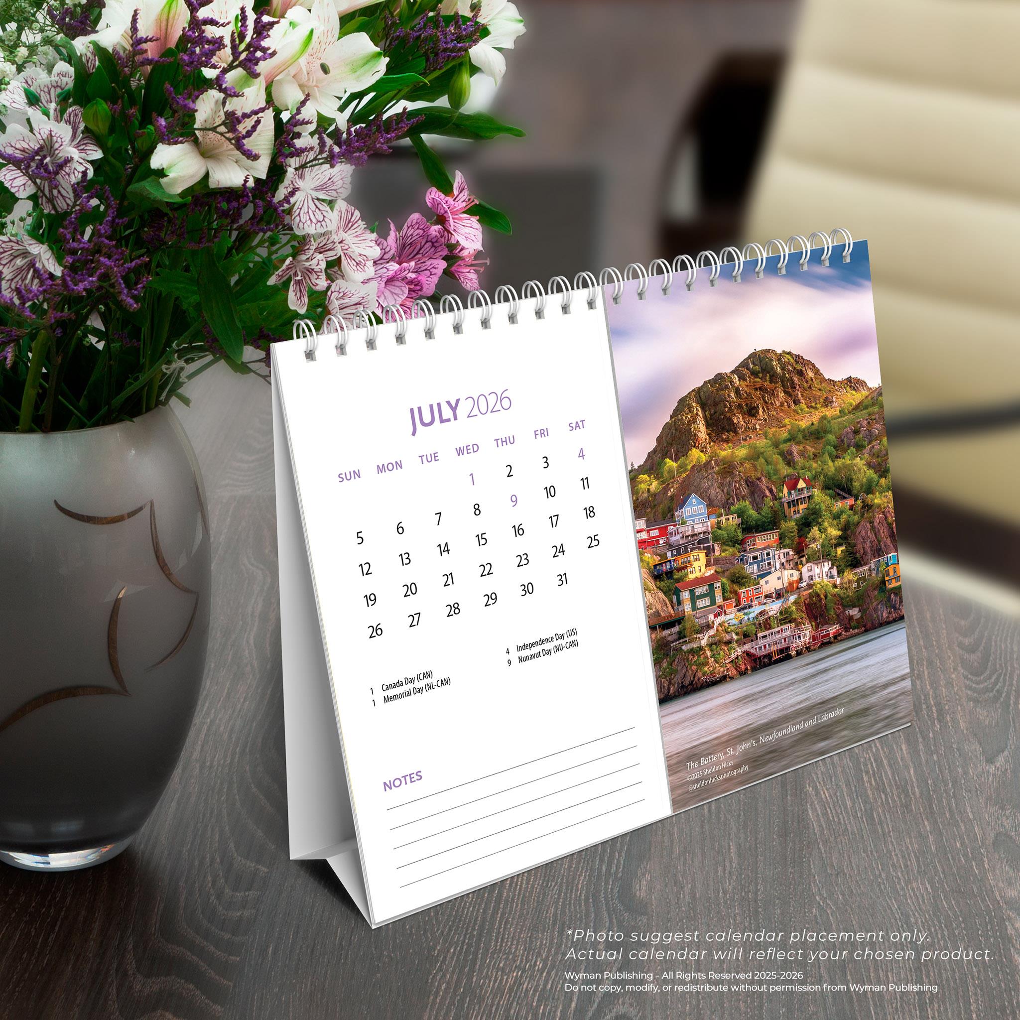 Canadian Geographic Scenic Double View 2026 Easel Calendar
