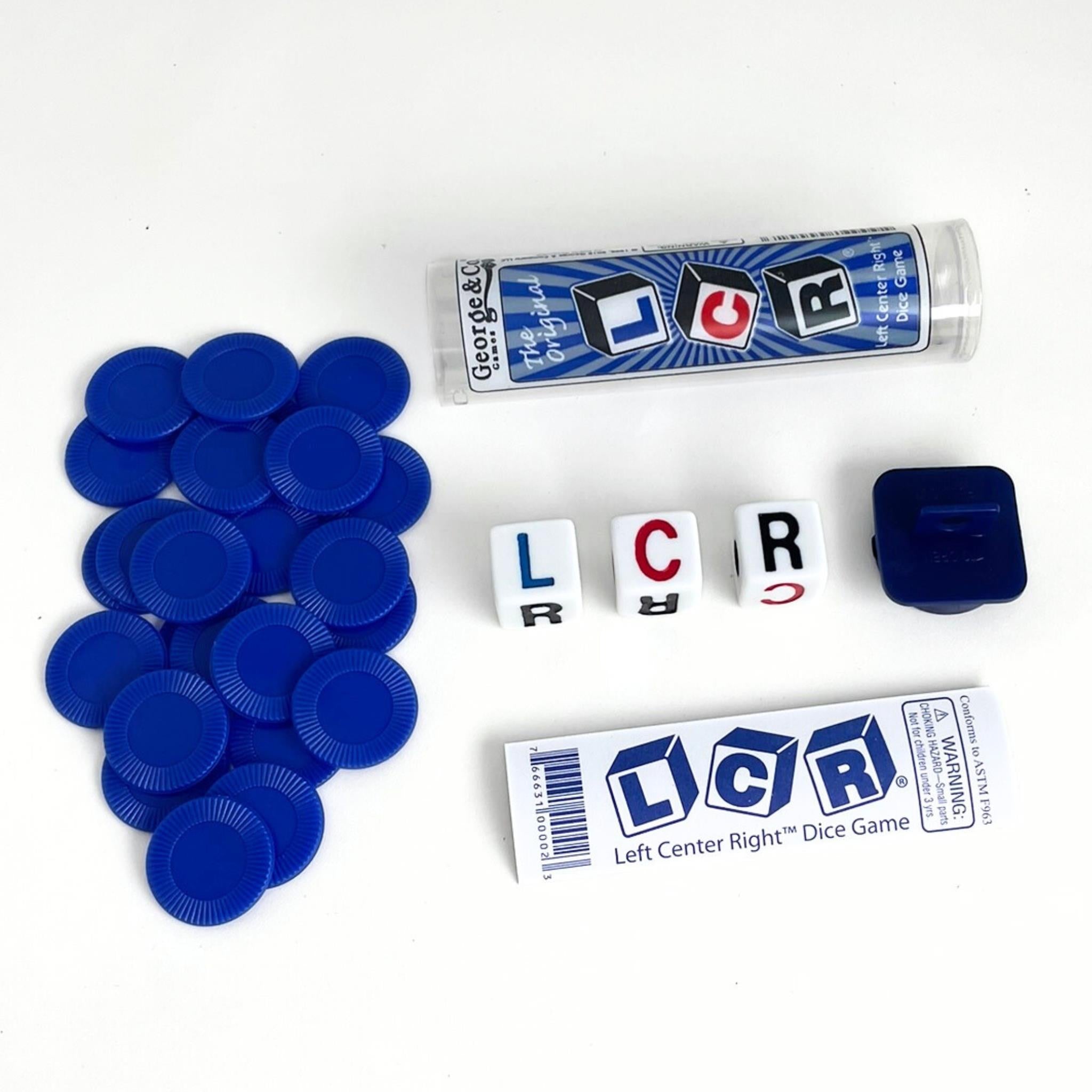Left Right Center Dice Game (LCR) Assorted Colours
